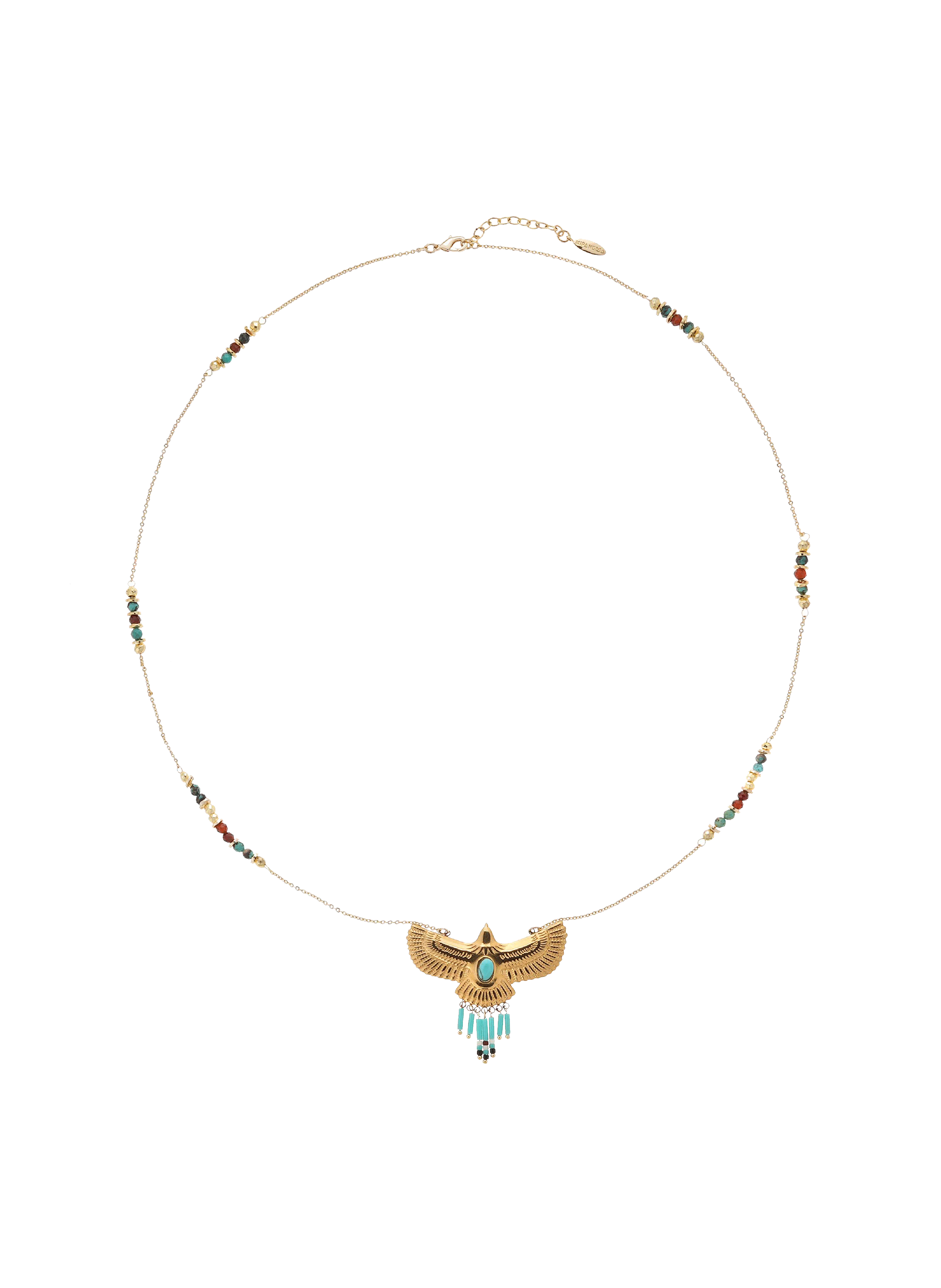 Chain necklace with pearls and eagle pendant HIPANEMA Golden
