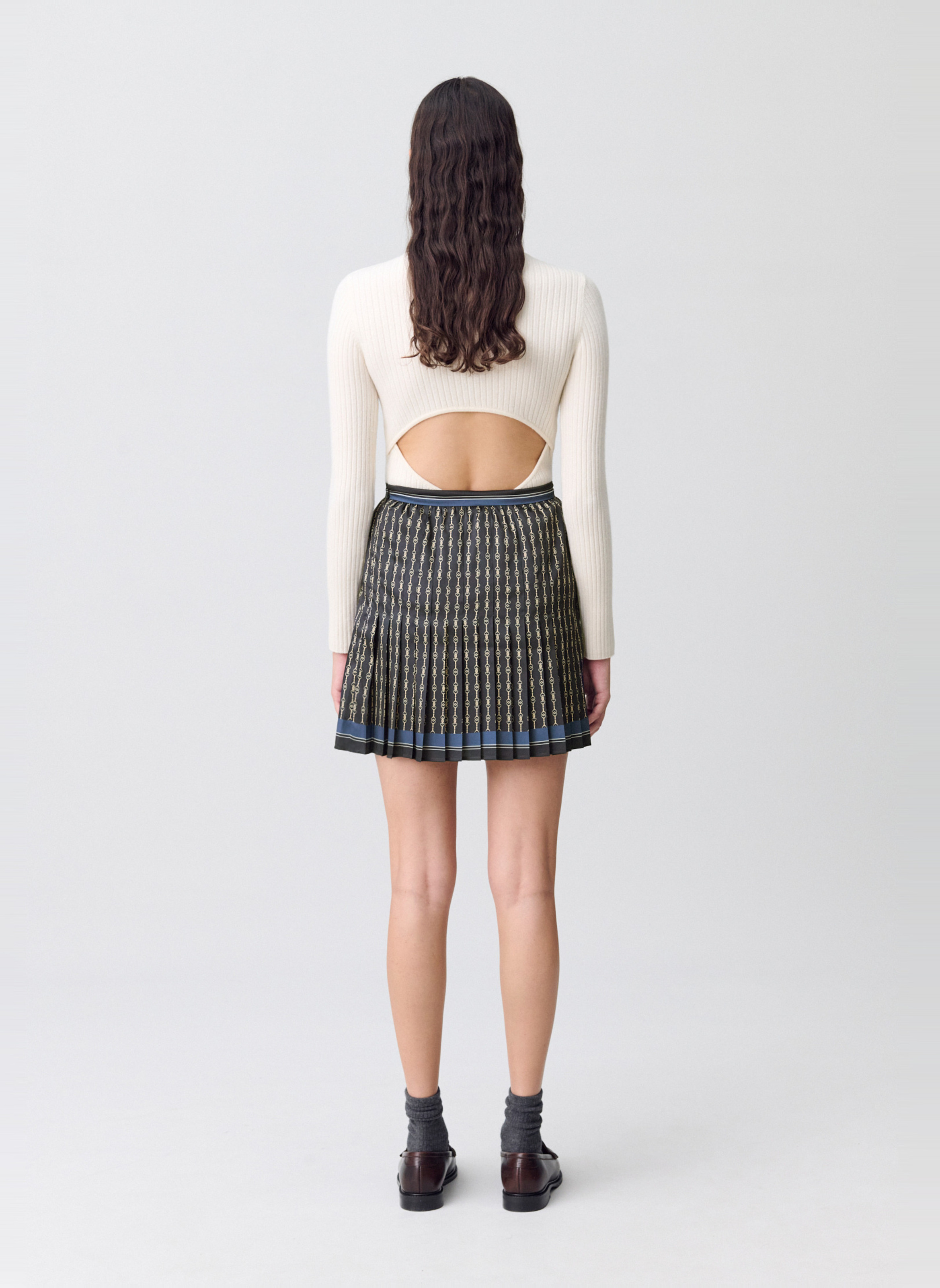 Jupe courte plissée imprimé CLAUDIE PIERLOT Multicolore