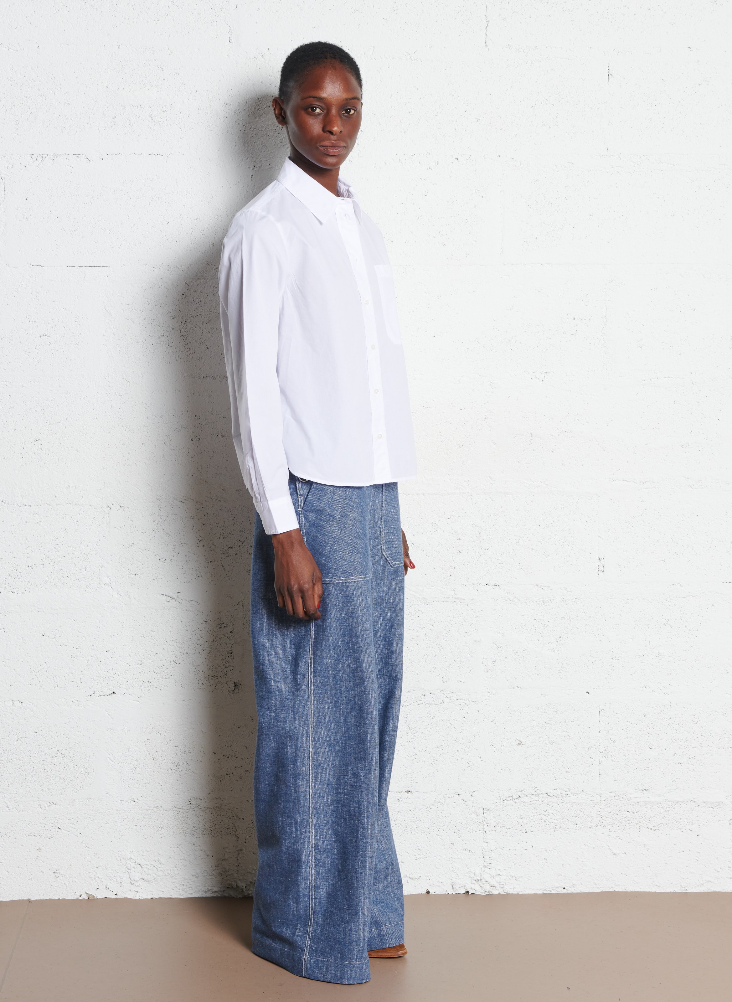 Chemise ample col classique en coton BENSIMON Blanc