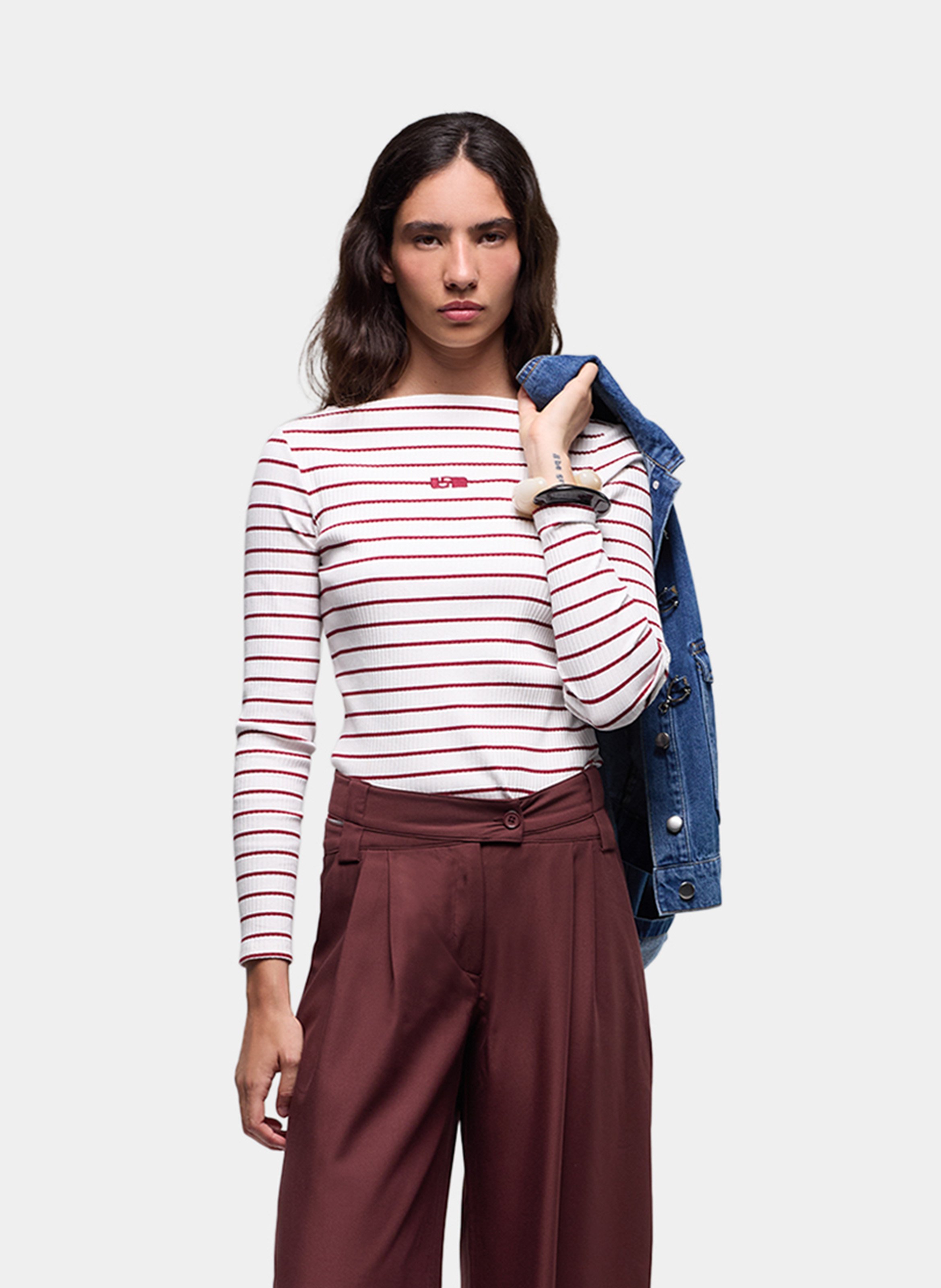 Round-neck striped T-shirt LAAGAM Red