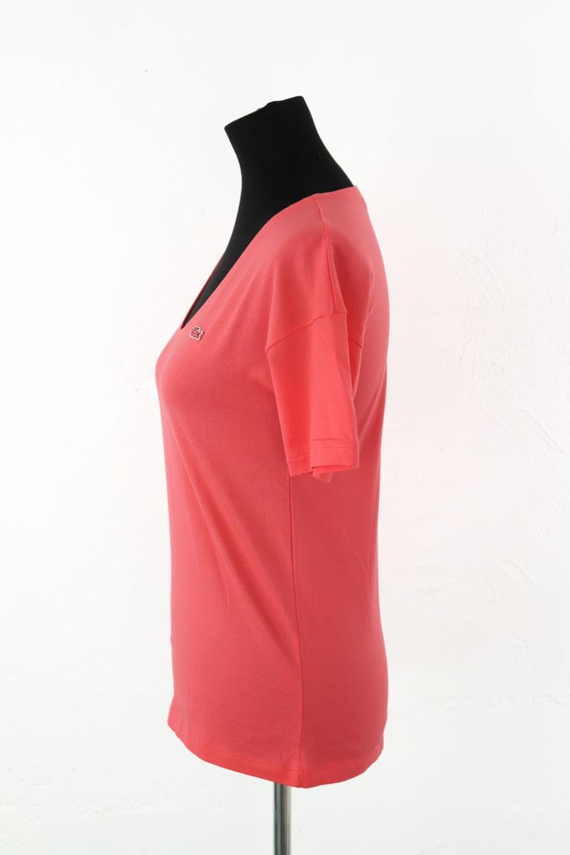 Cotton T-shirt LACOSTE - SECONDE MAIN Pink