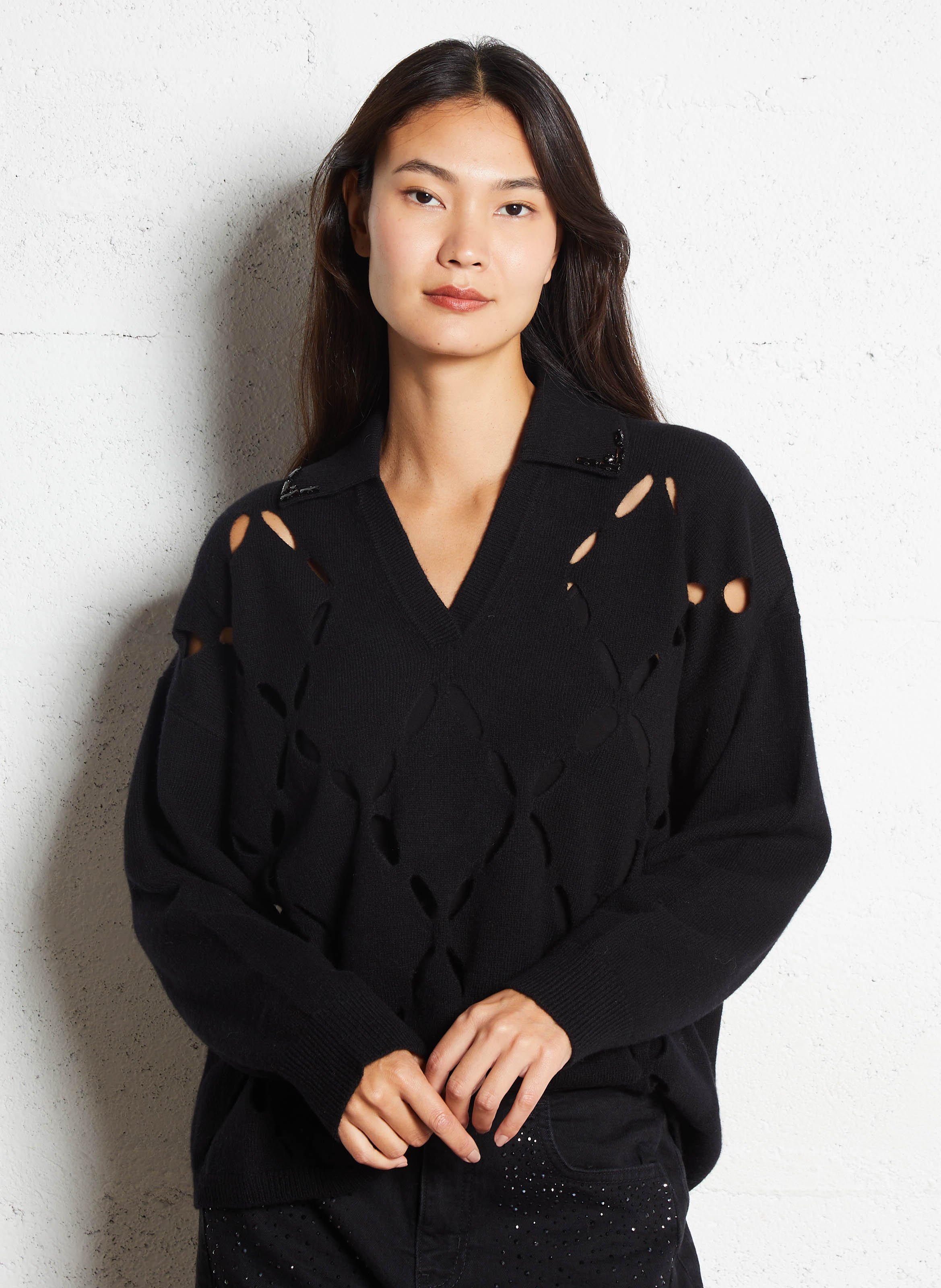 Pull oversize en laine LIU JO Noir