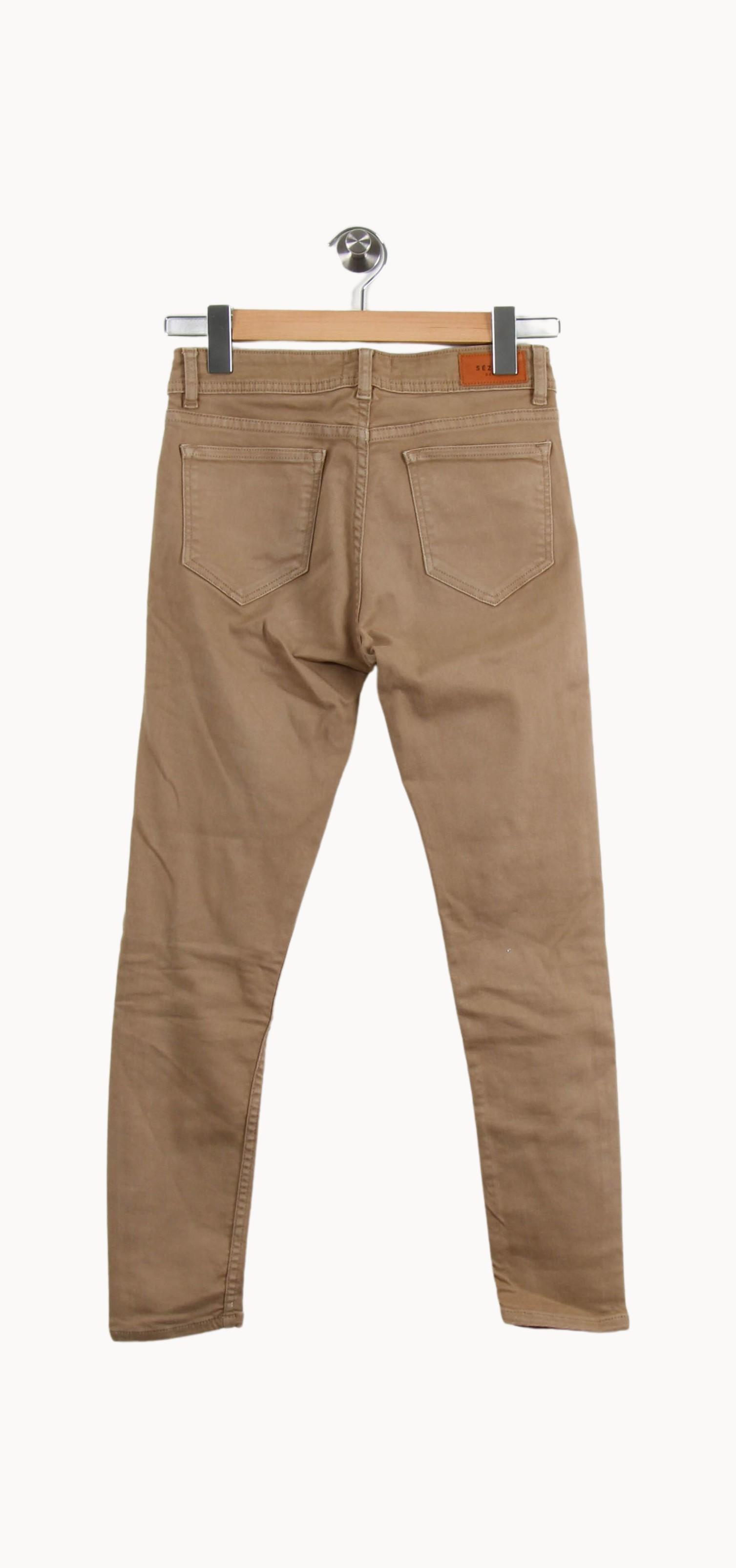 Cropped slim jeans with studs SEZANE - Seconde main Beige