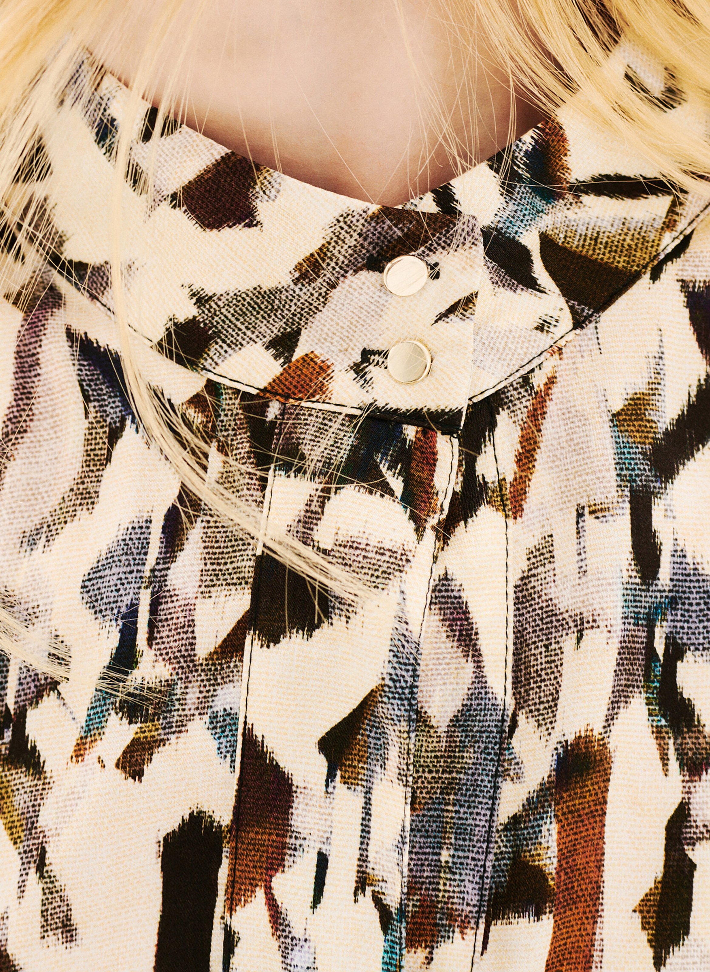 Robe courte col montant CAROLL Beige