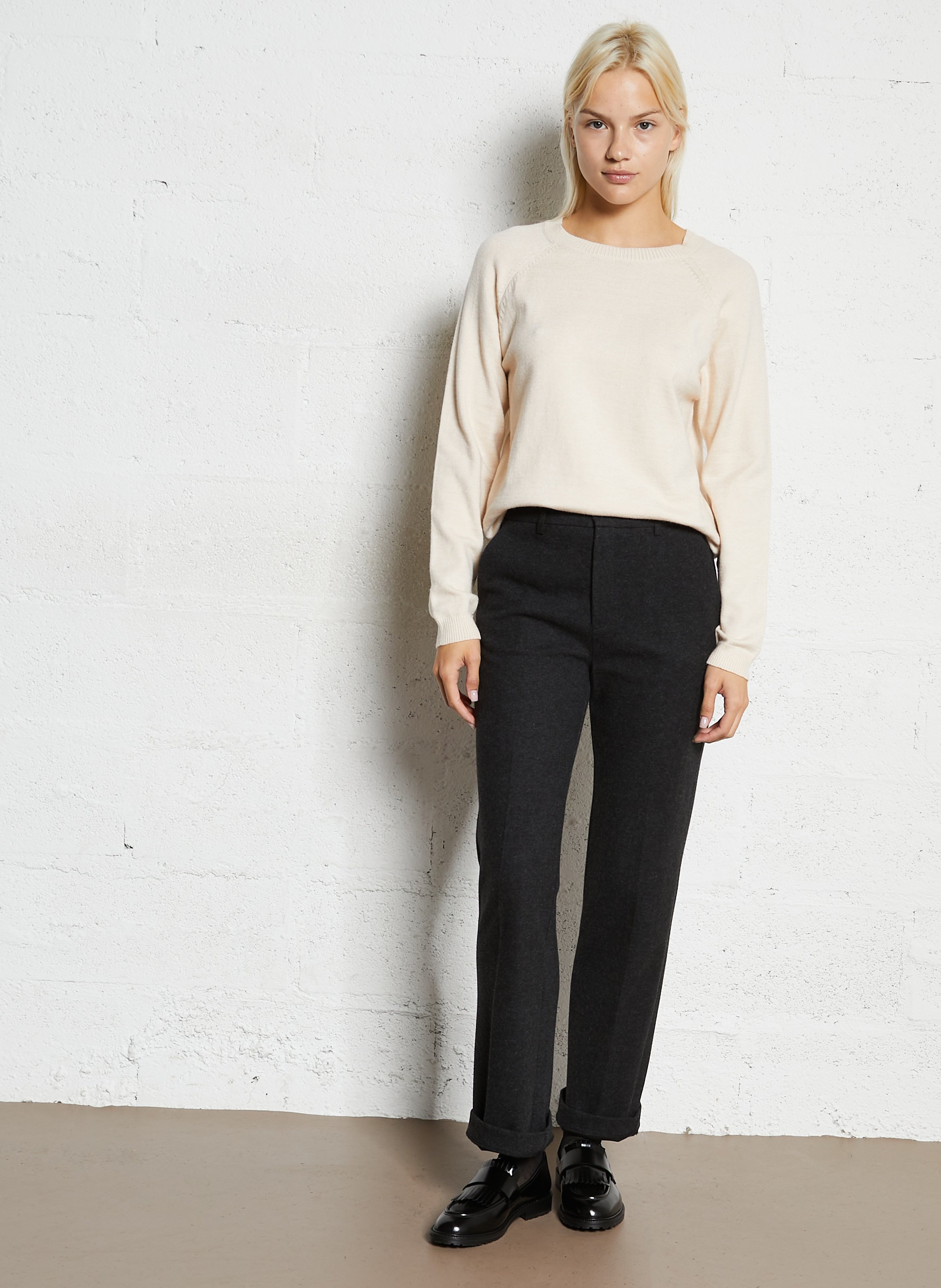 Pull oversize col rond en maille SUD EXPRESS Beige