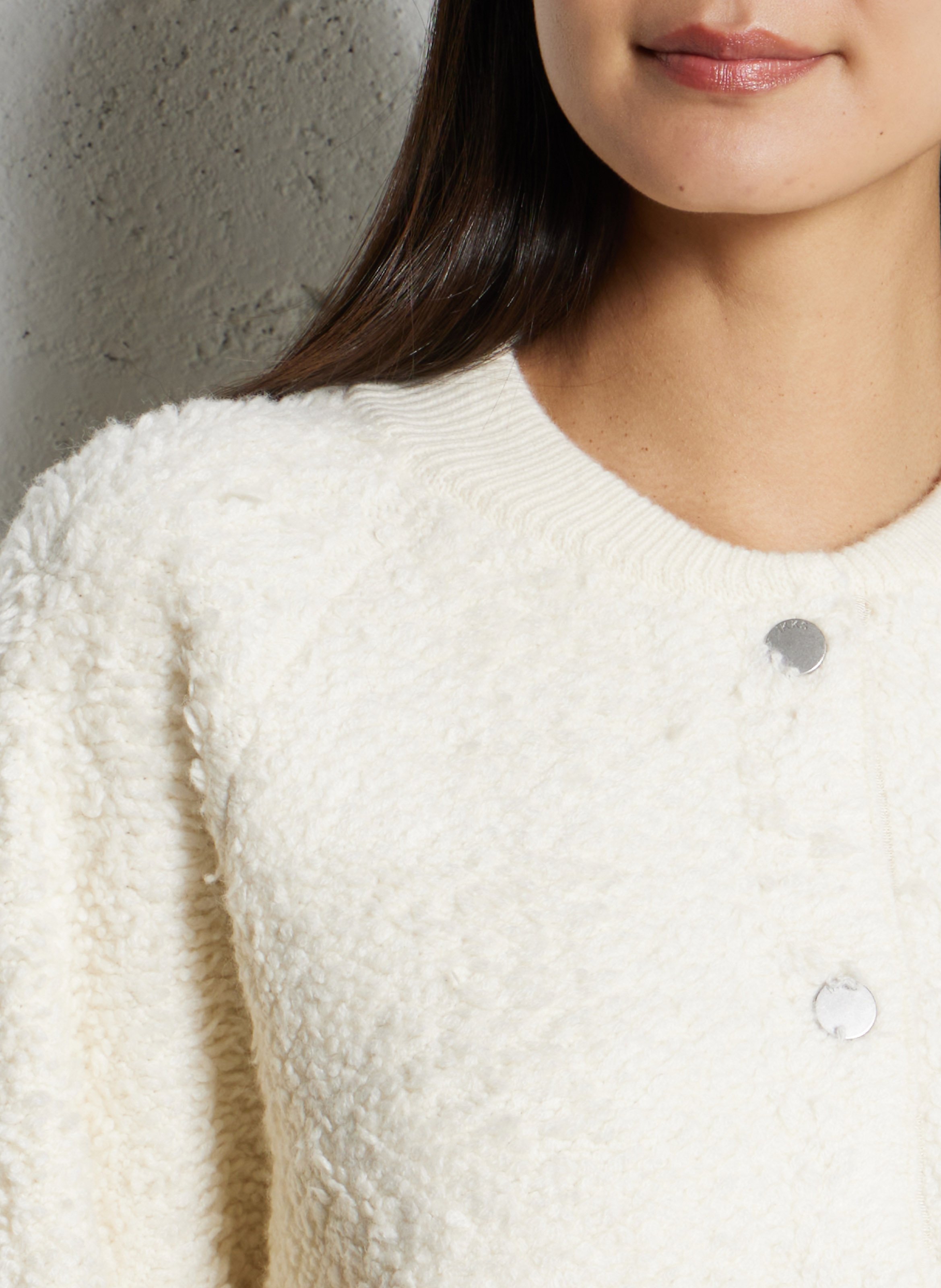 Veste oversize col rond IKKS Blanc