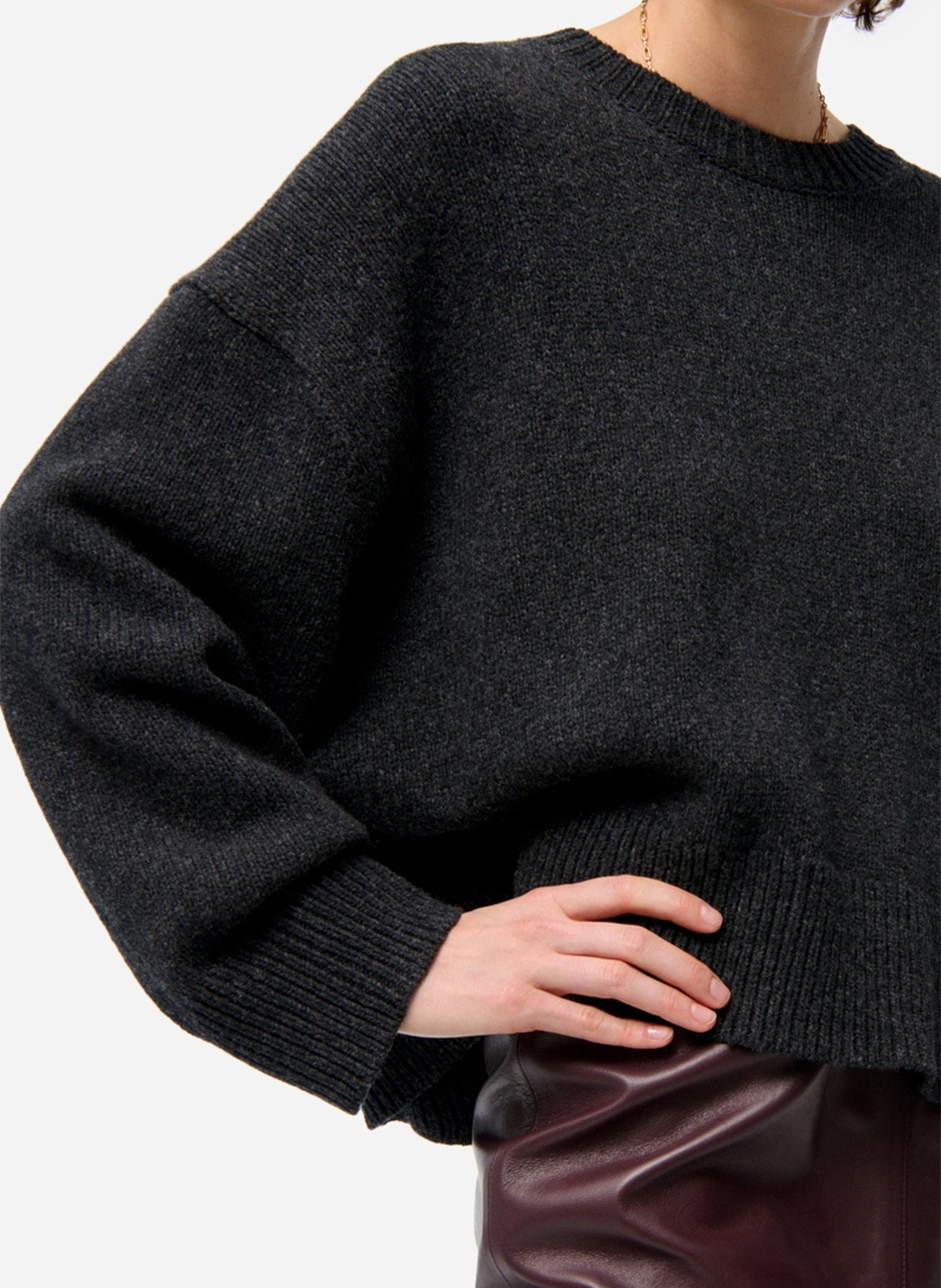 Abidjan wool round-neck sweater VANESSA BRUNO Grey