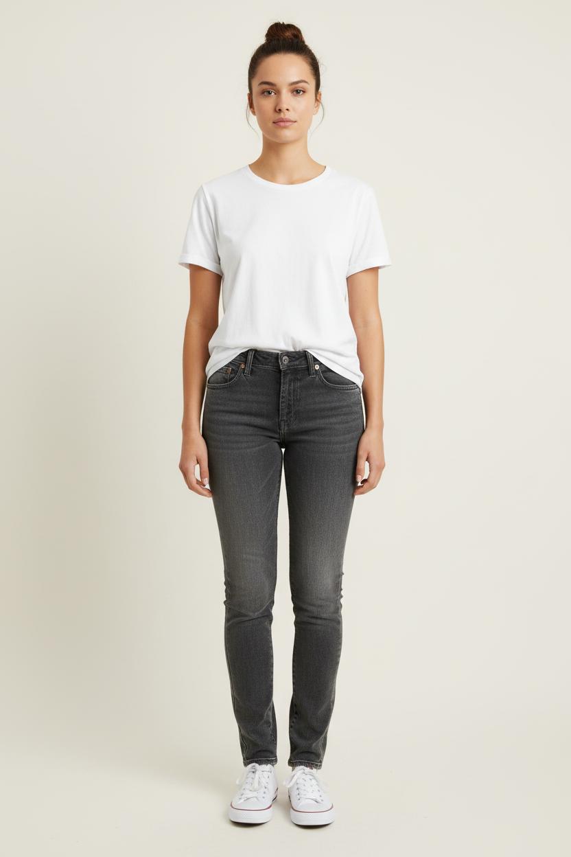 Cropped slim jeans with studs LEVI'S - Seconde main Grey