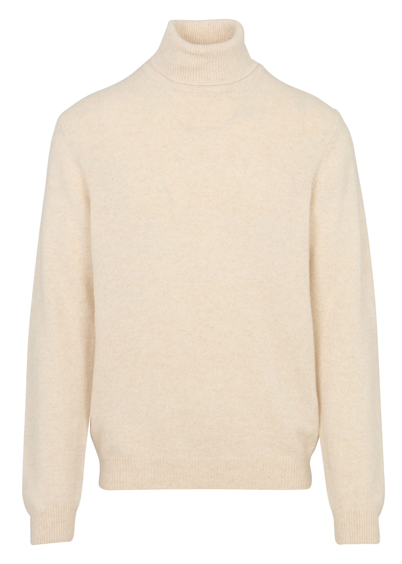 Straight wool-blend polo neck sweater CASUAL FRIDAY Beige