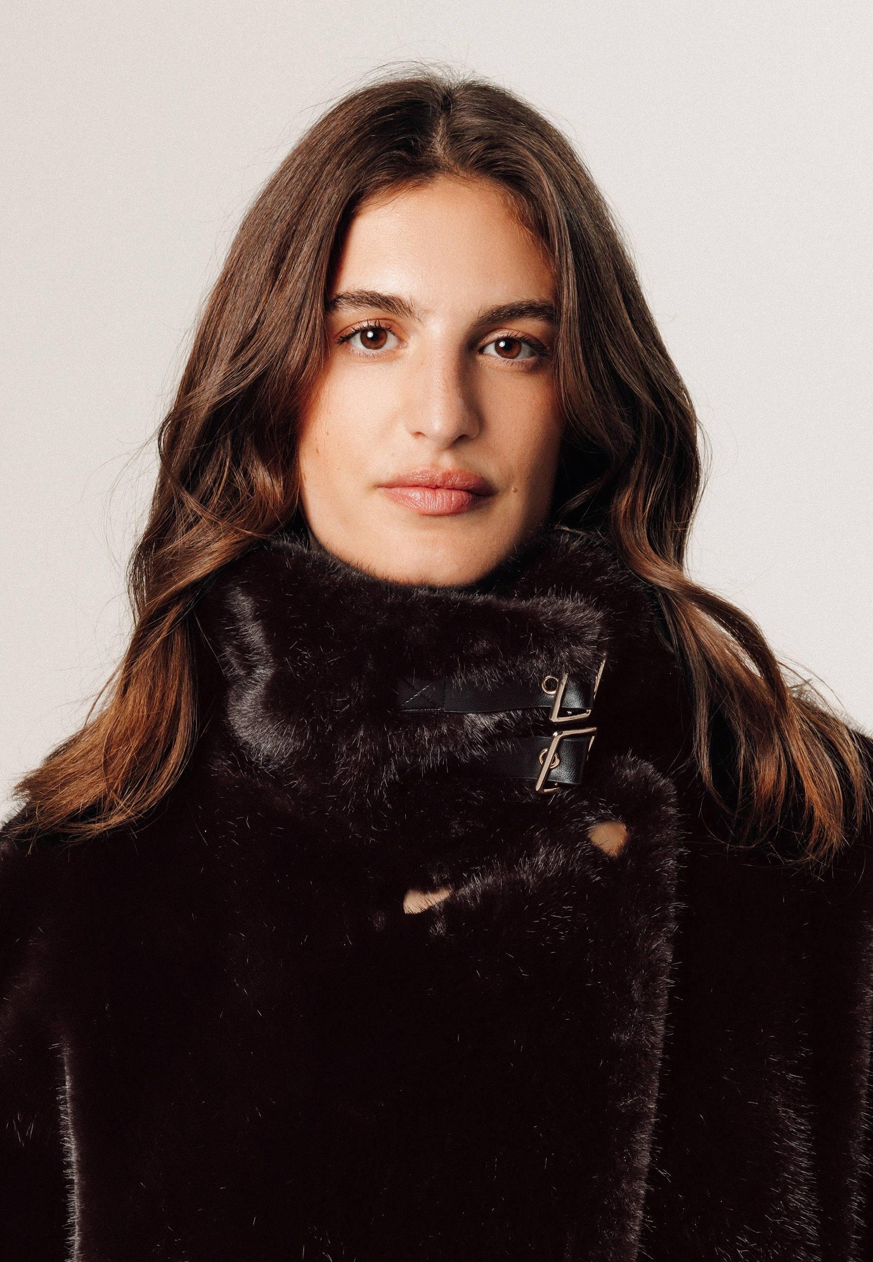 Faux fur cape RODIER Brown