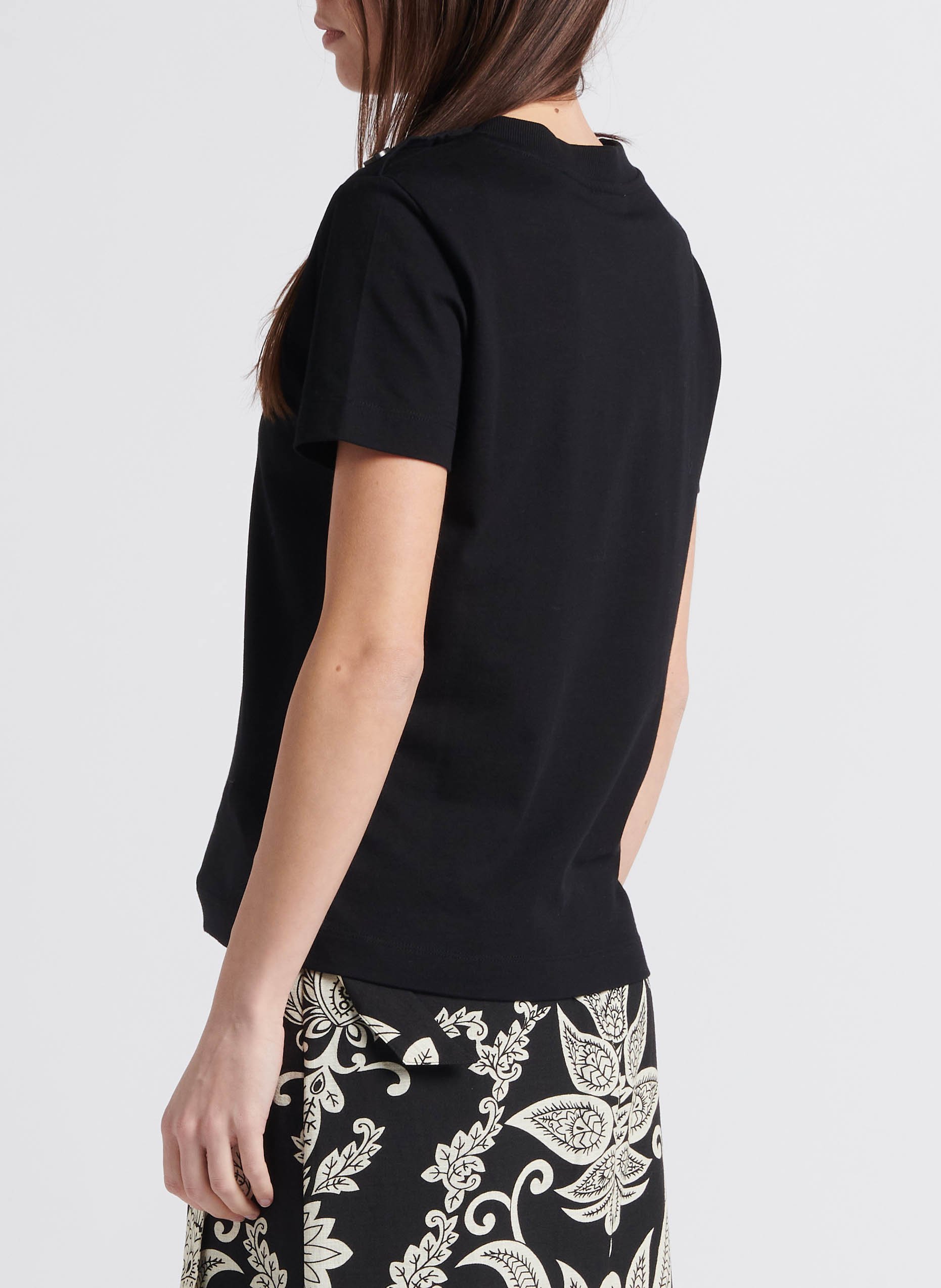 Round-neck cotton T-shirt MAISON 123 Black