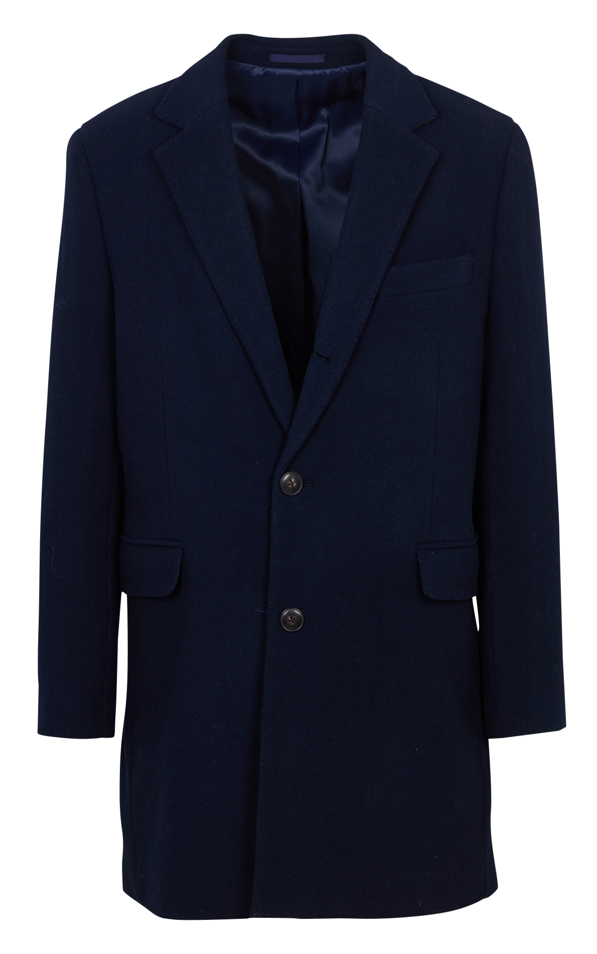 Manteau droit en laine mélangée HACKETT Bleu