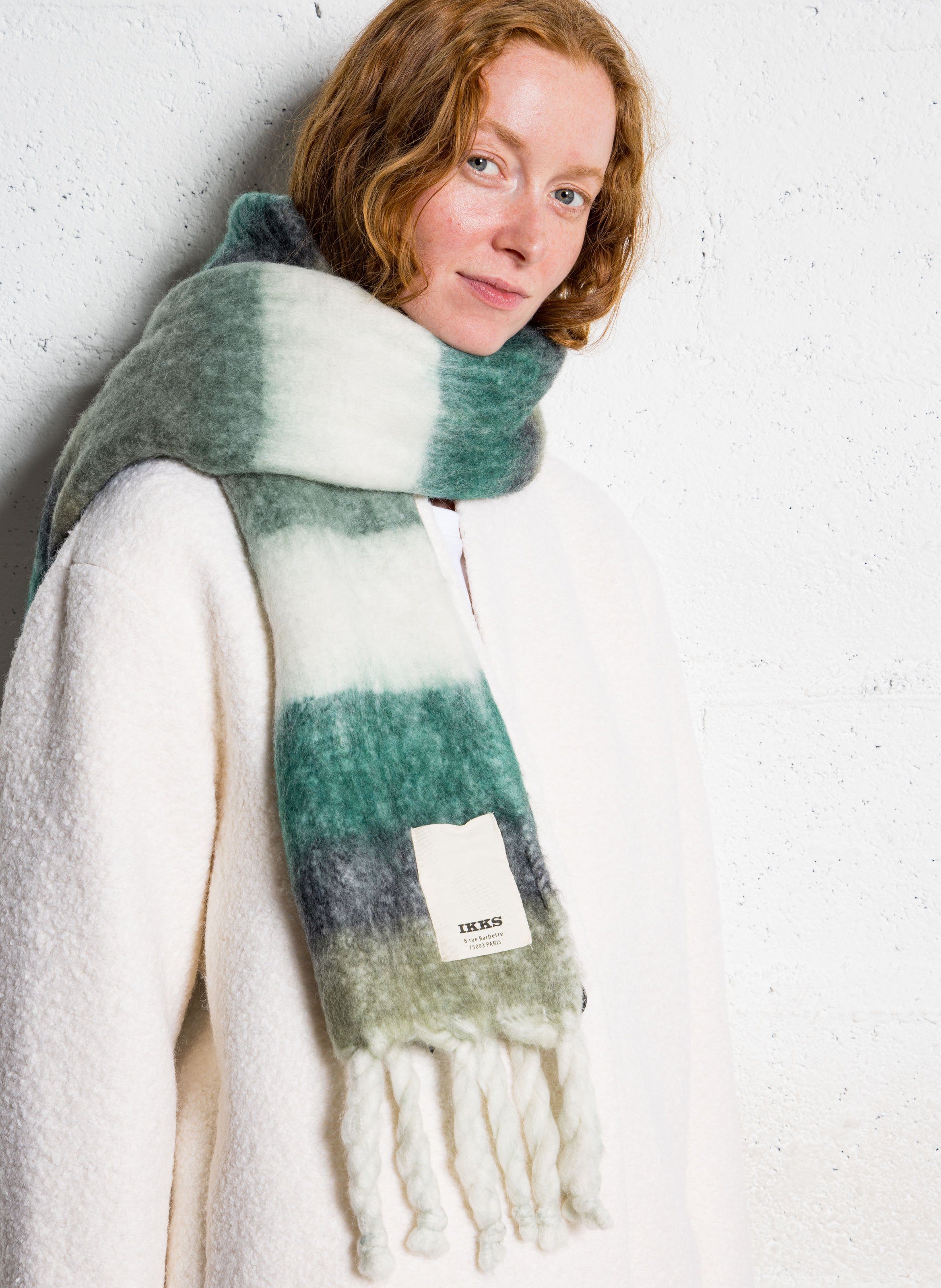 Fringed printed scarf IKKS