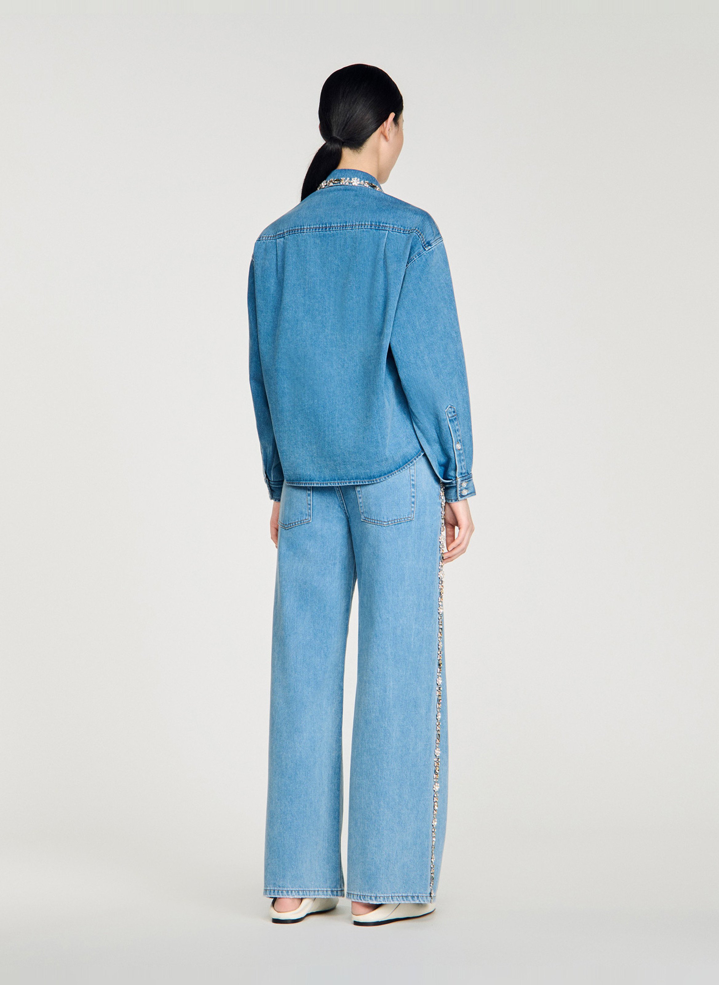 Denim shirt SANDRO Blue