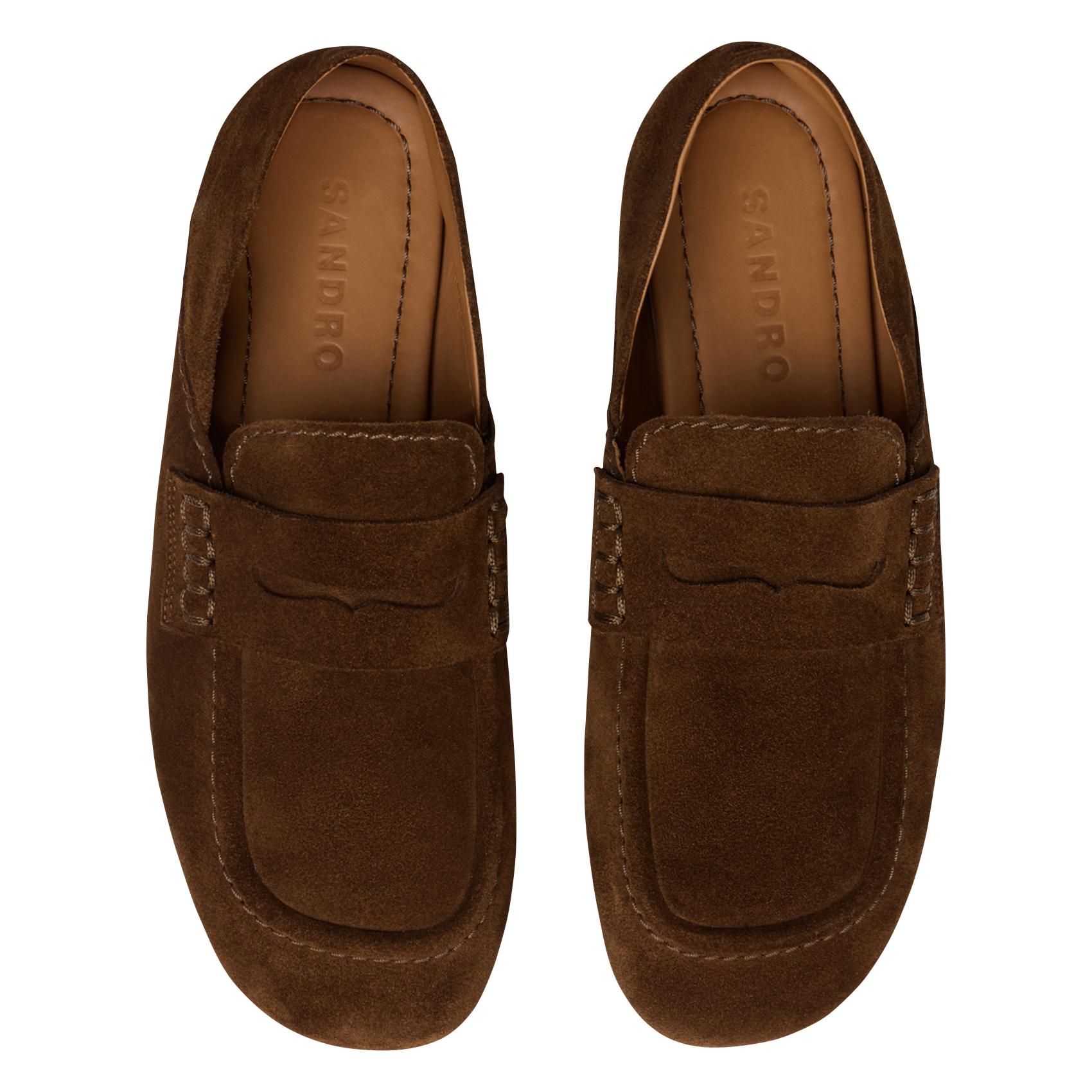 Mocassins en cuir velours SANDRO Marron