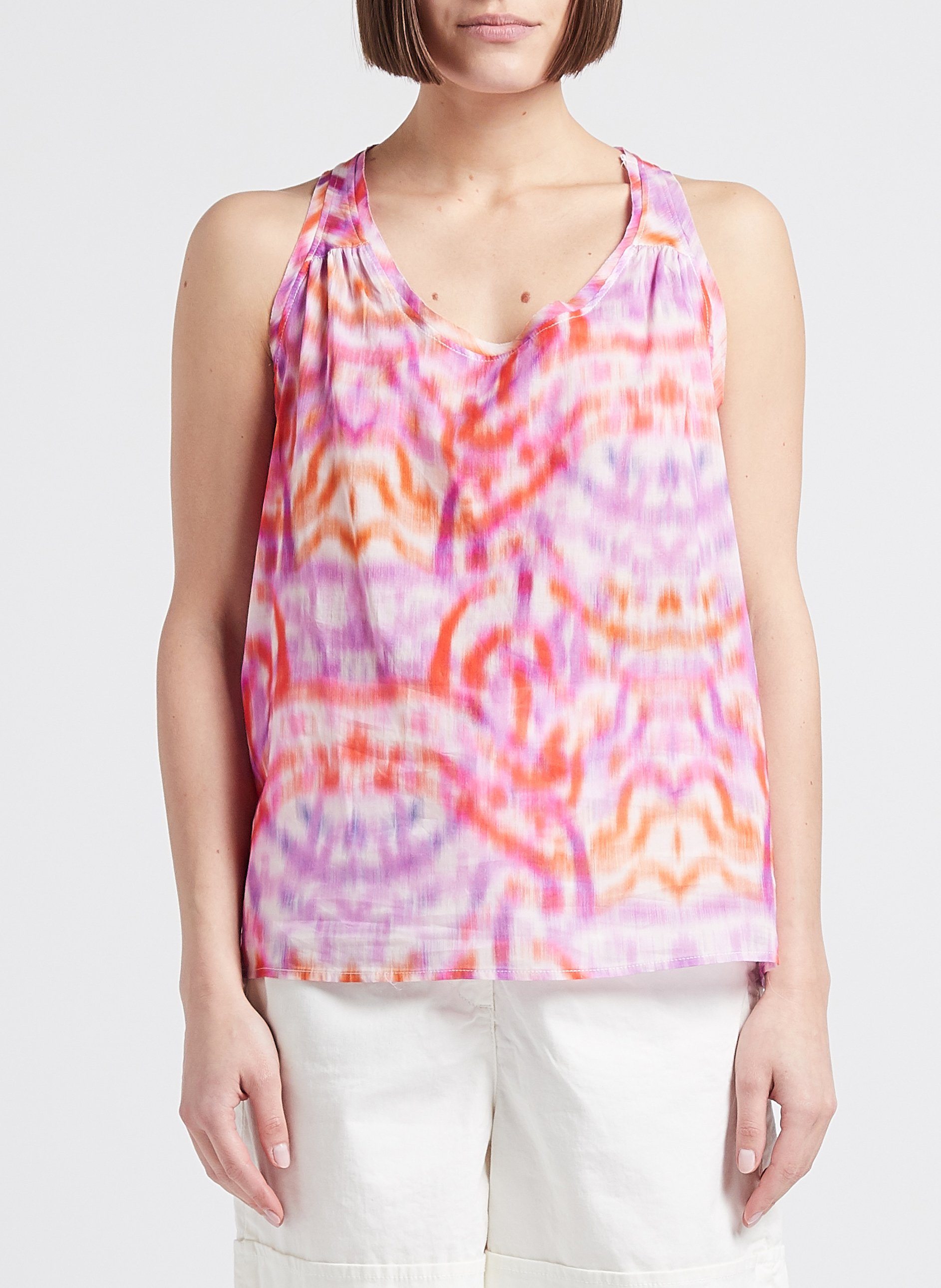 Débardeur imprimé en coton PLEASE Pink