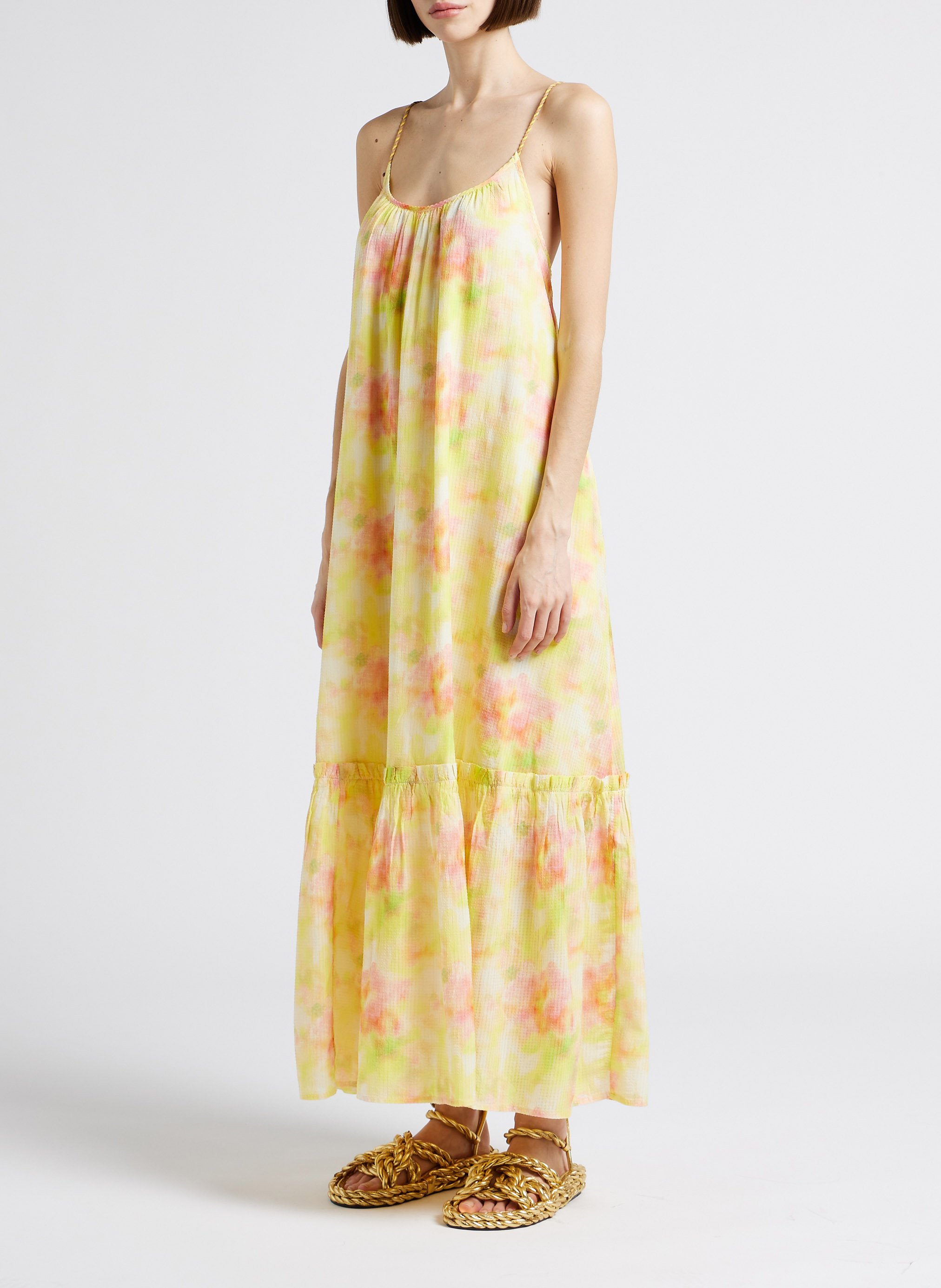 Robe longue col rond imprimé floral SCOTCH AND SODA Jaune