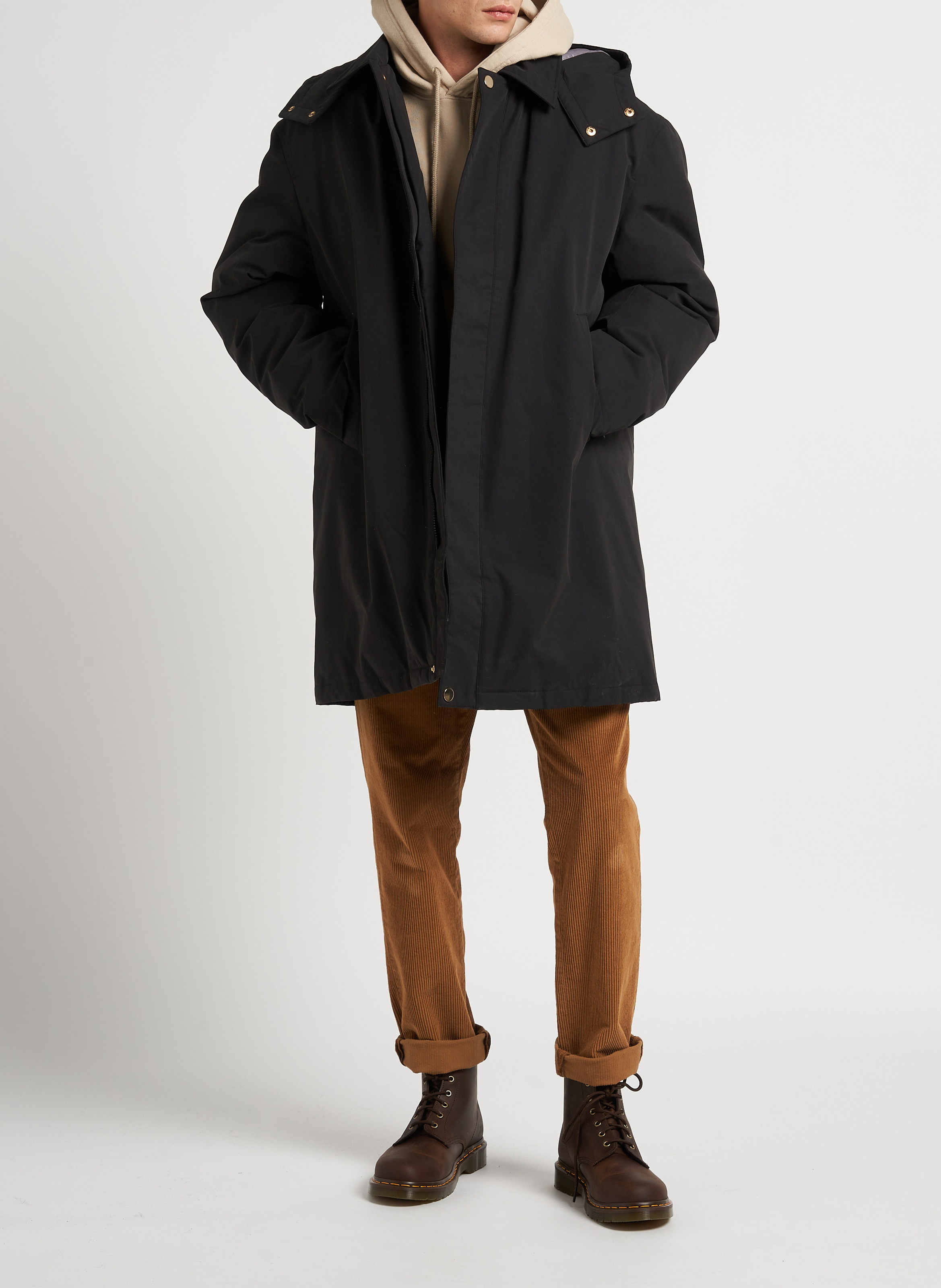 Jasje met klassieke kraag en capuchon | katoenblend EDWIN Zwart