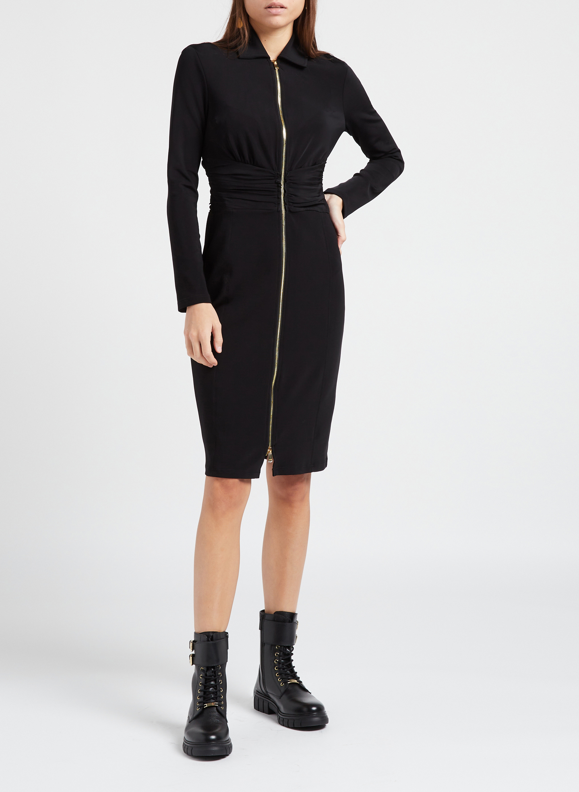 Midikleid mit klassischem Kragen PINKO Schwarz