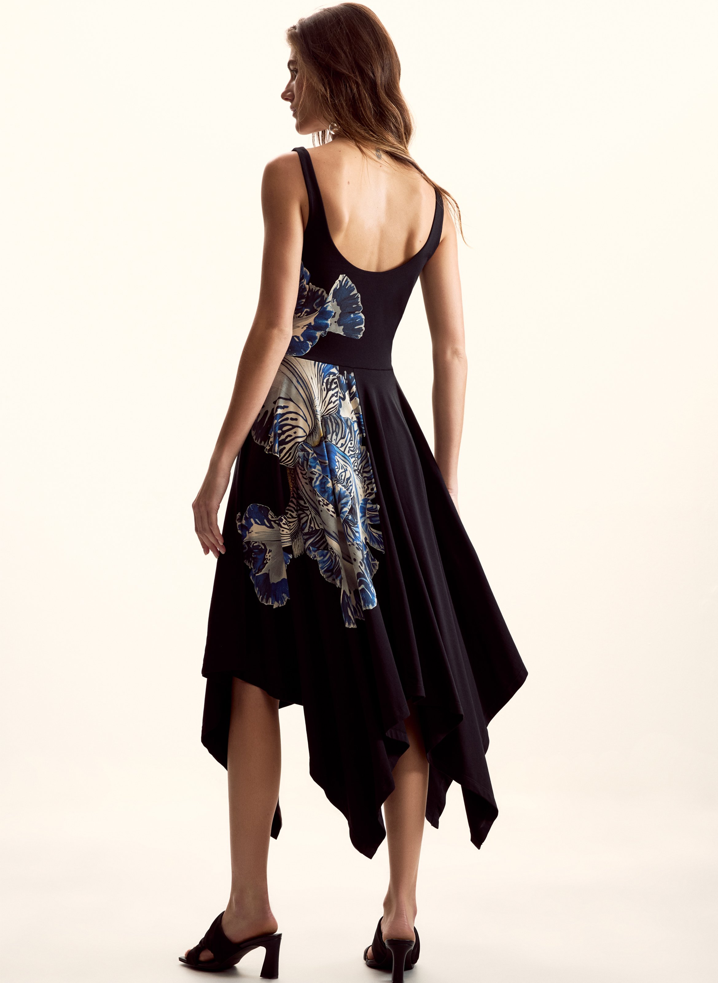 Robe midi col carré DESIGUAL Noir