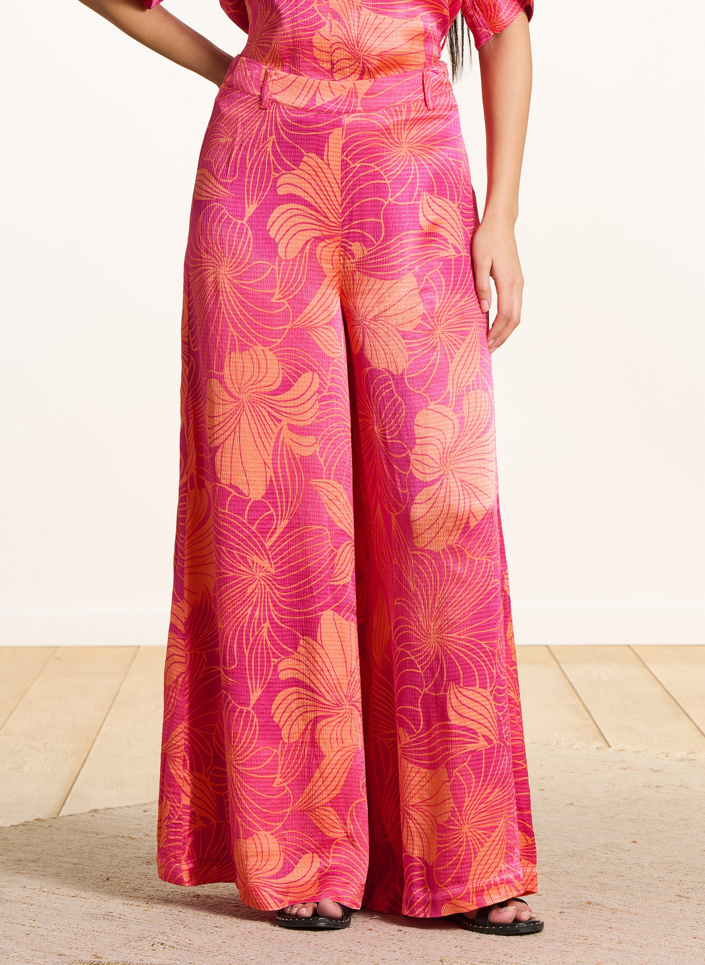 Pantalon large imprimé LA FEE MARABOUTEE Rose