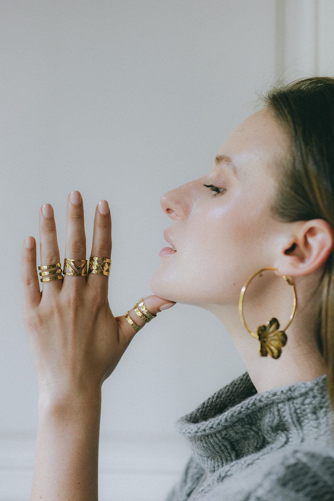 Hammered gold plated ring MONSIEUR SIMONE Golden