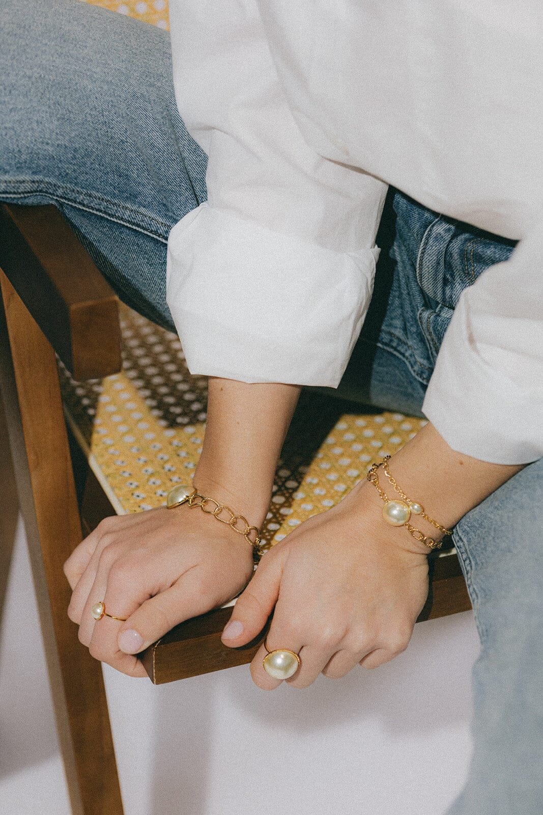 Maxi gold-plated pearl bracelet MONSIEUR SIMONE Silver