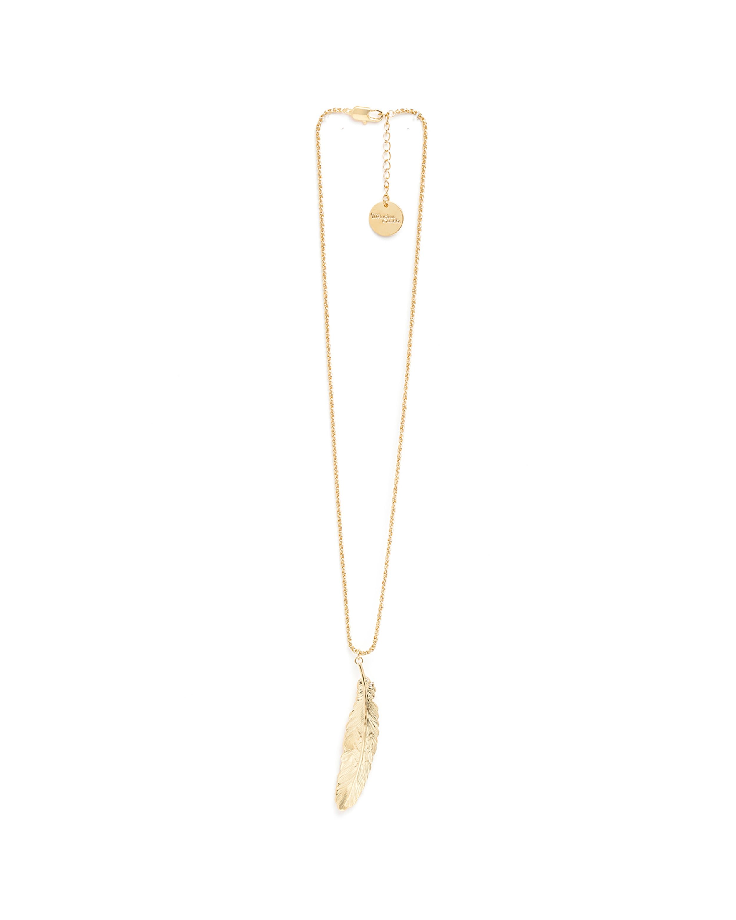 Gold-plated feather necklace Golden