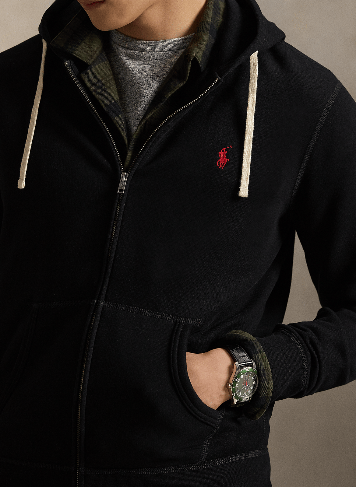 Sweat à capuche en coton mélangé POLO RALPH LAUREN Noir