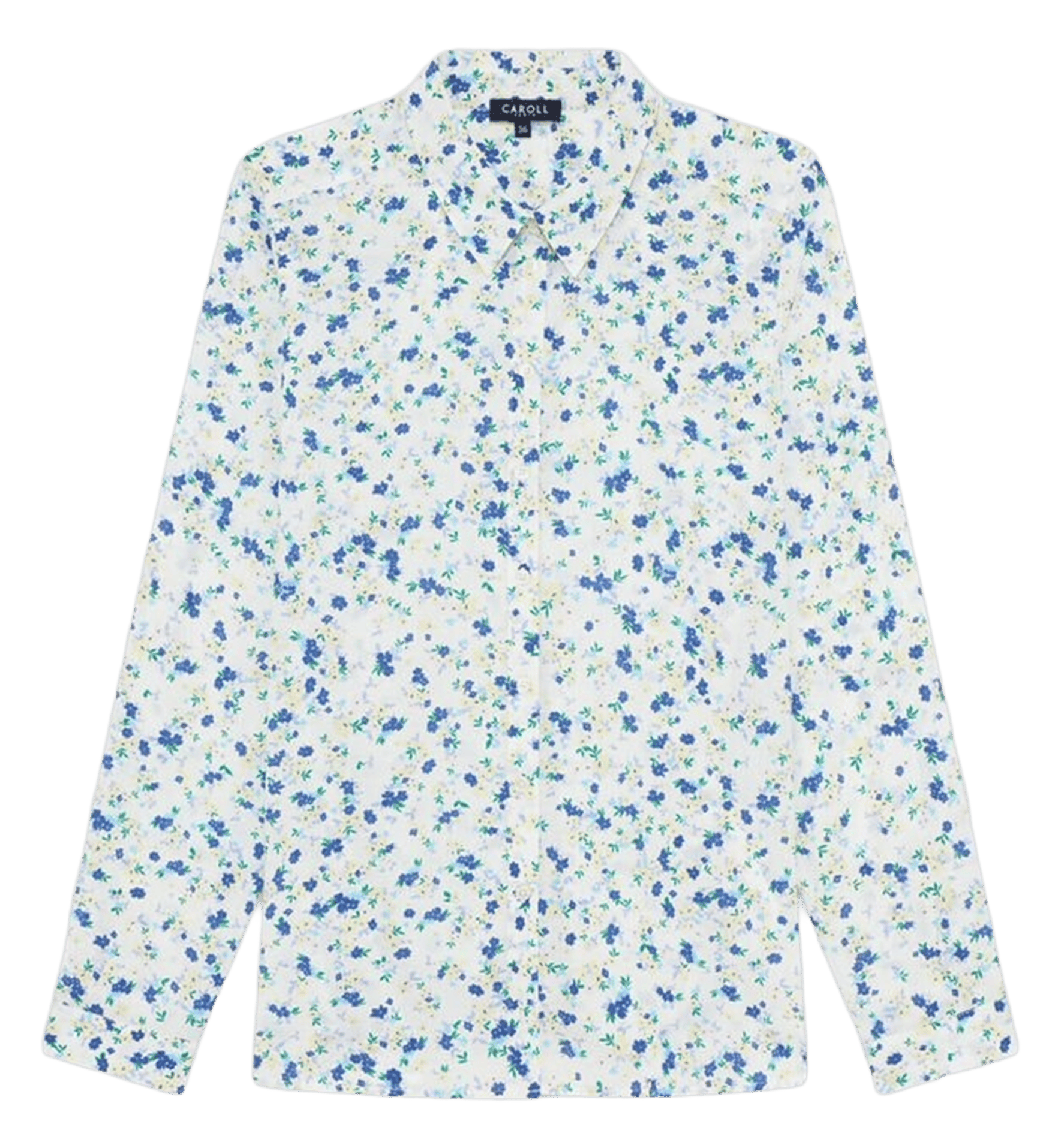 Straight shirt with classic collar in printed organic cotton 261C-CJESSICA3 Crlimp-pe26-bouquet-clair