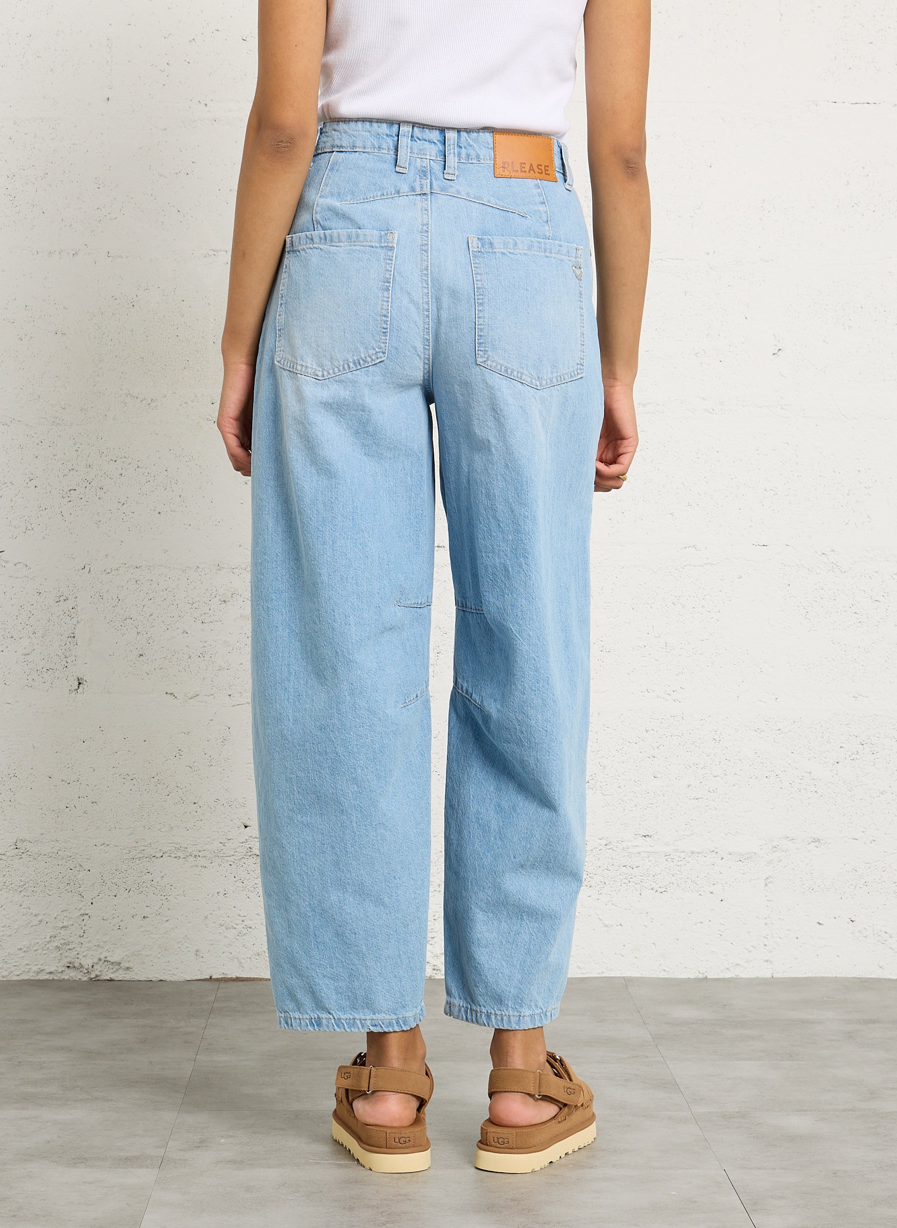 Ballonjeans aus Baumwolle PLEASE Blau