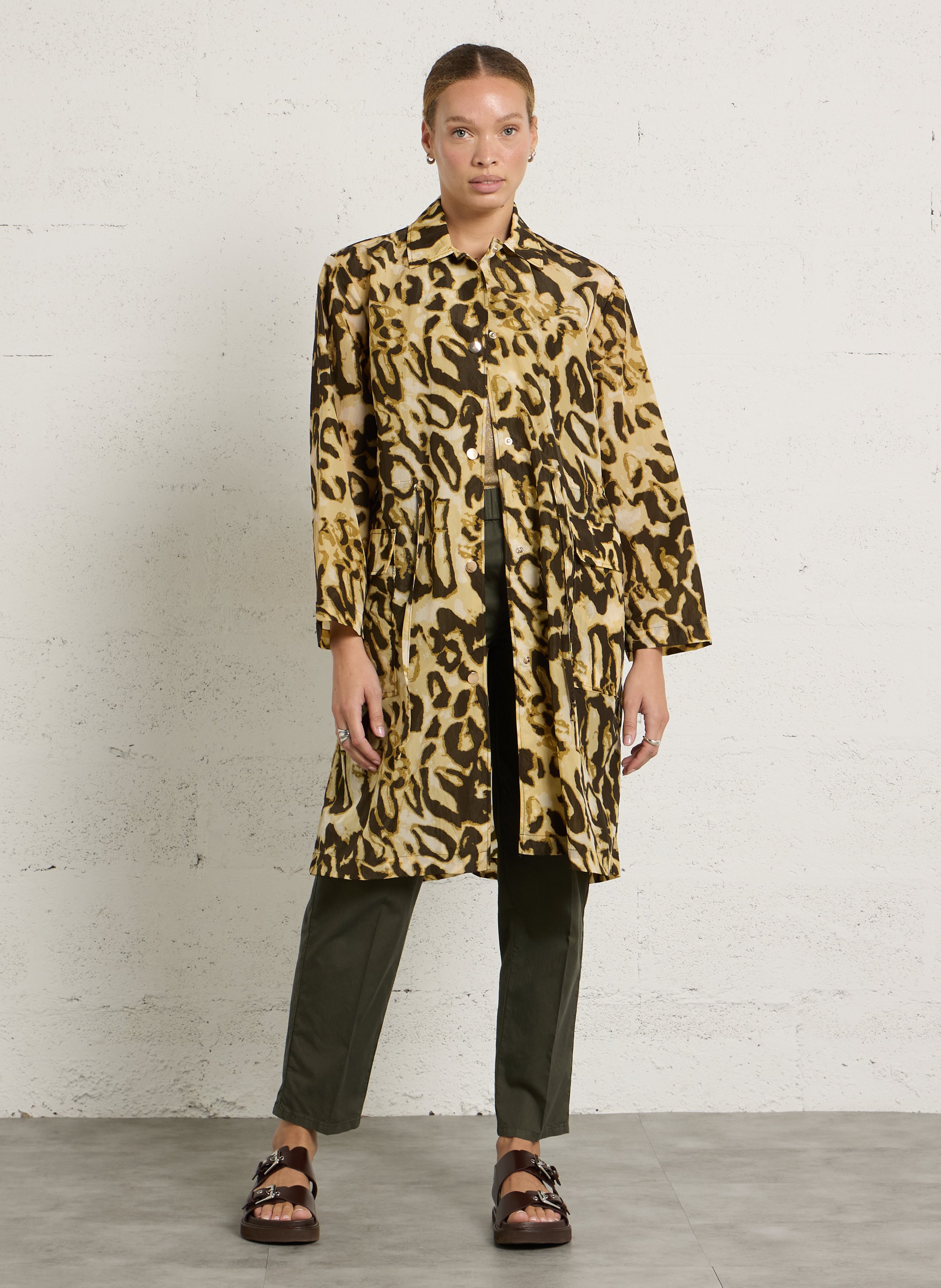 Veste ample imprimée LEON & HARPER Beige