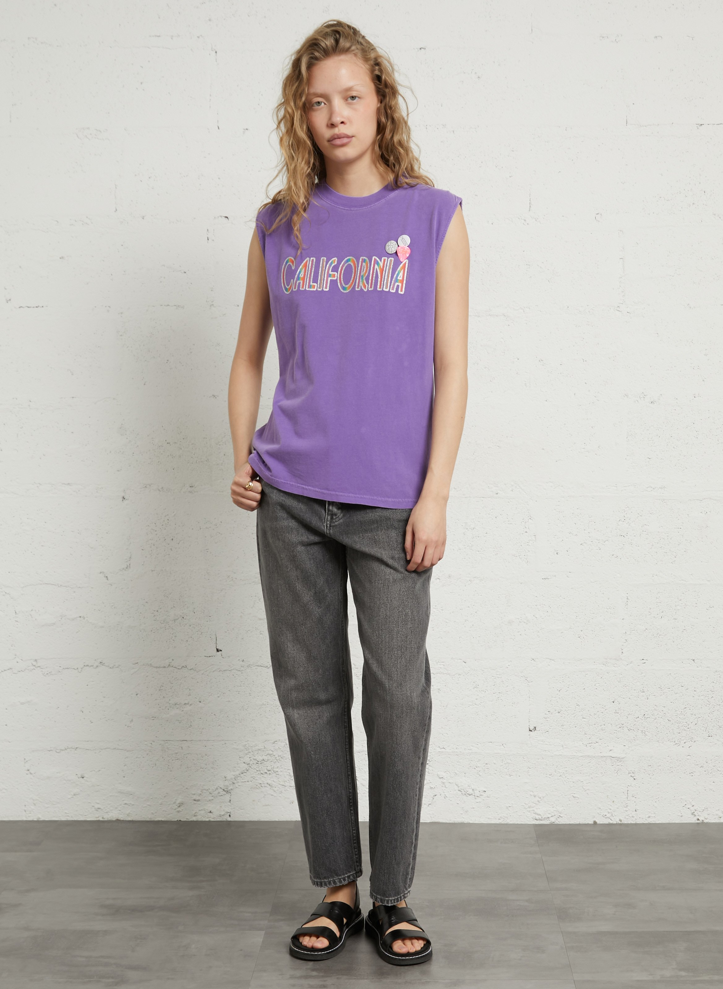 Gerade geschnittenes Baumwoll-Tanktop NEWTONE Violett