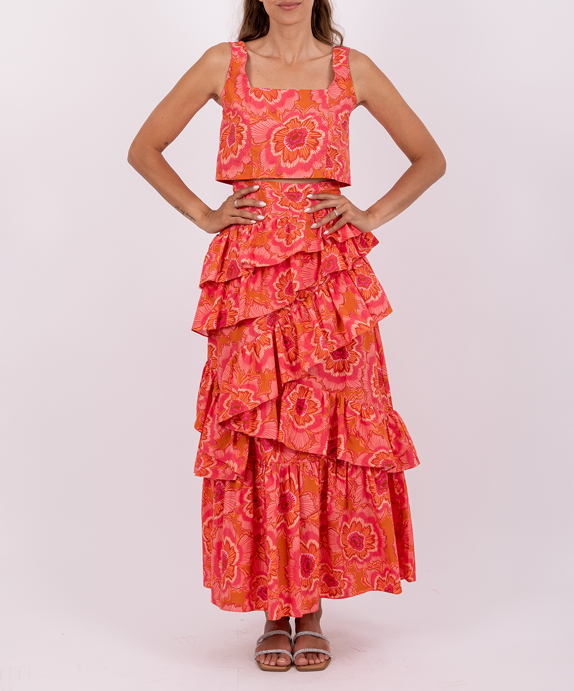 Blumiges Trägertop SUNDRESS Rosa