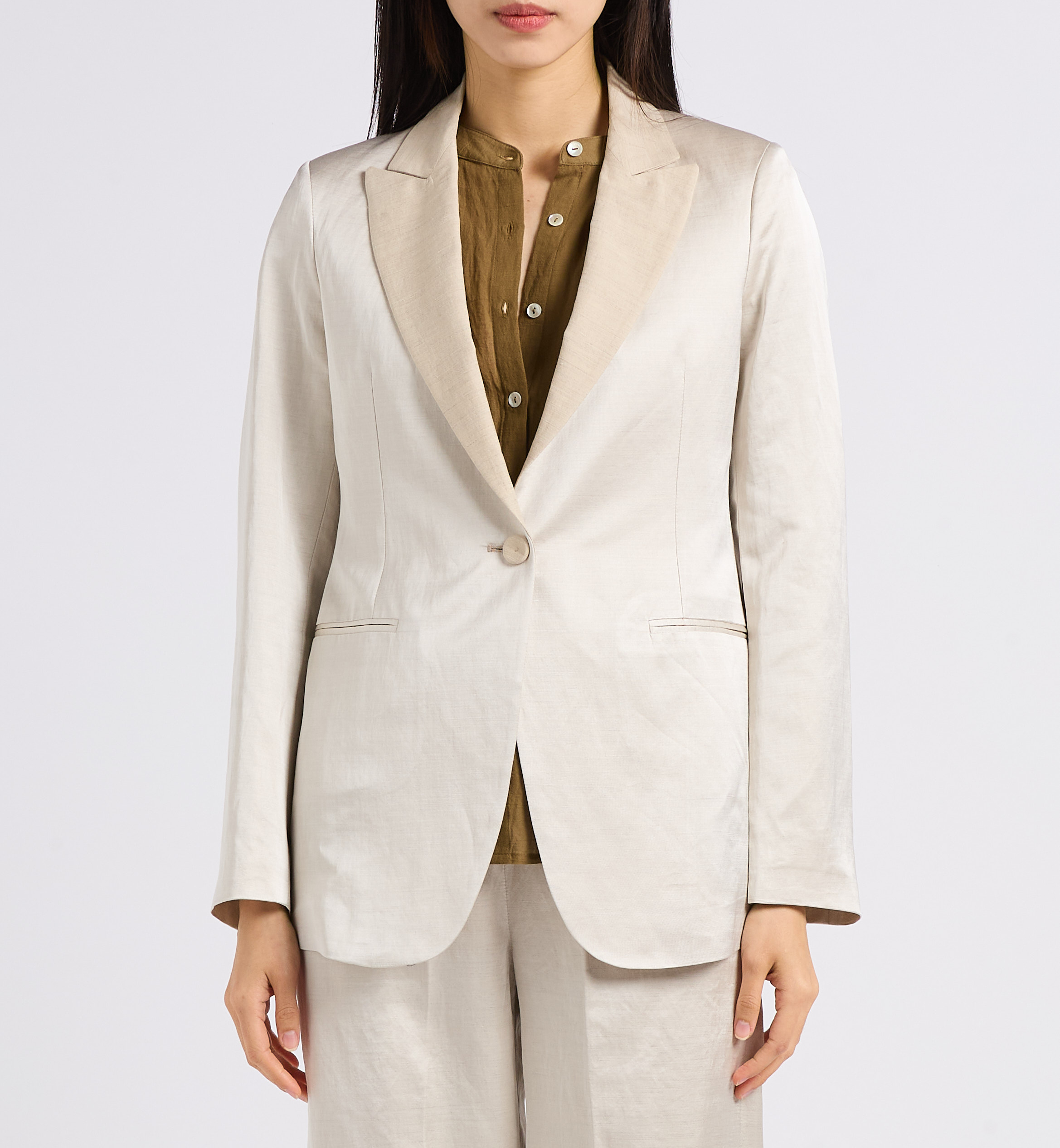 Veste de tailleur satinée  DIEGA Beige