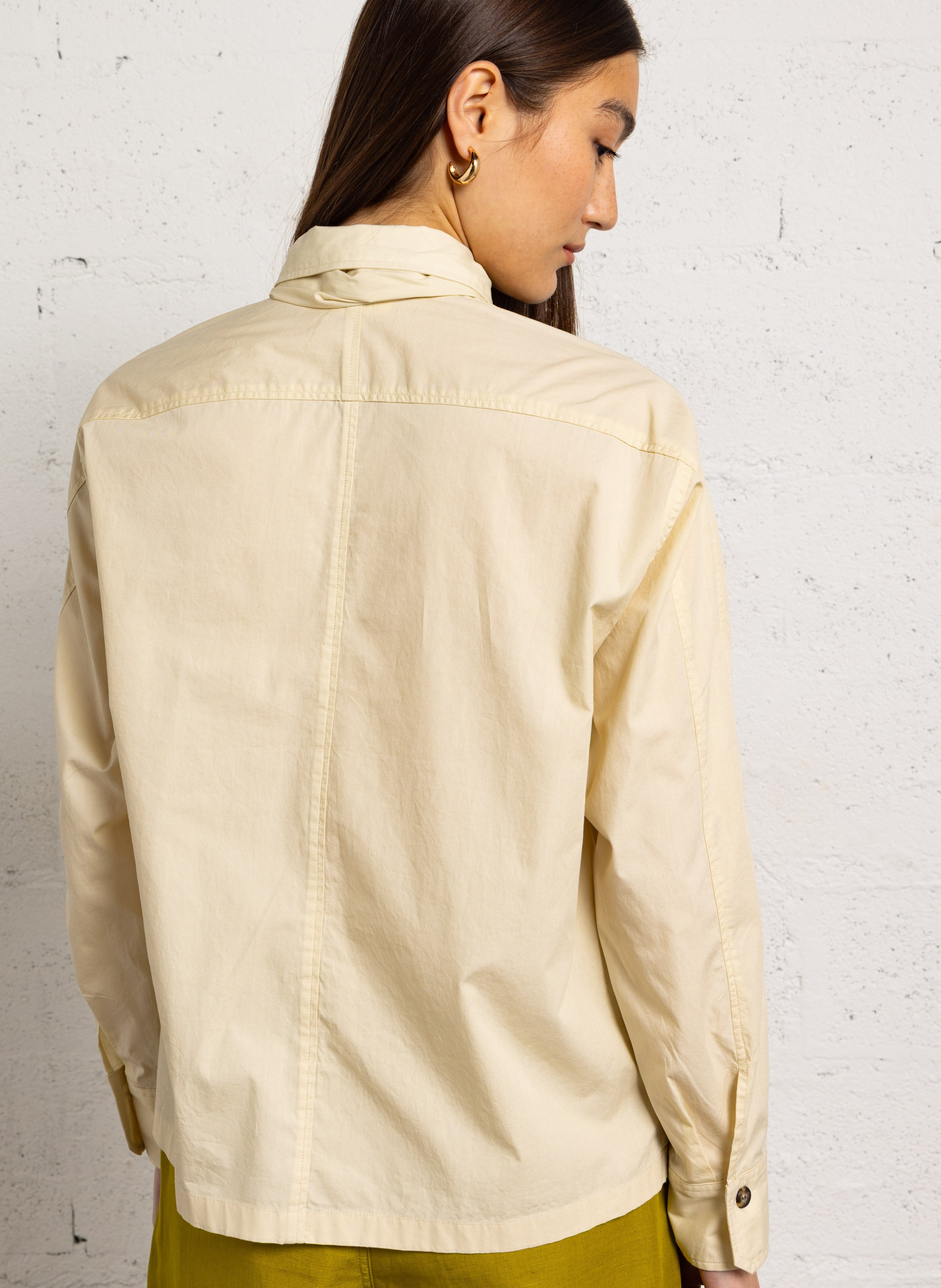 Chemise droite col classique en coton DIEGA Beige