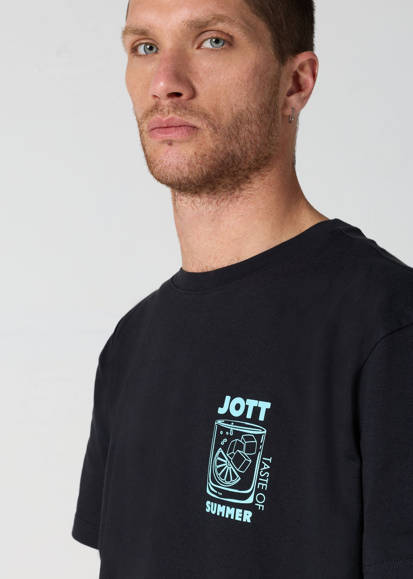 T-shirt col rond mixte imprimé samet JOTT Noir