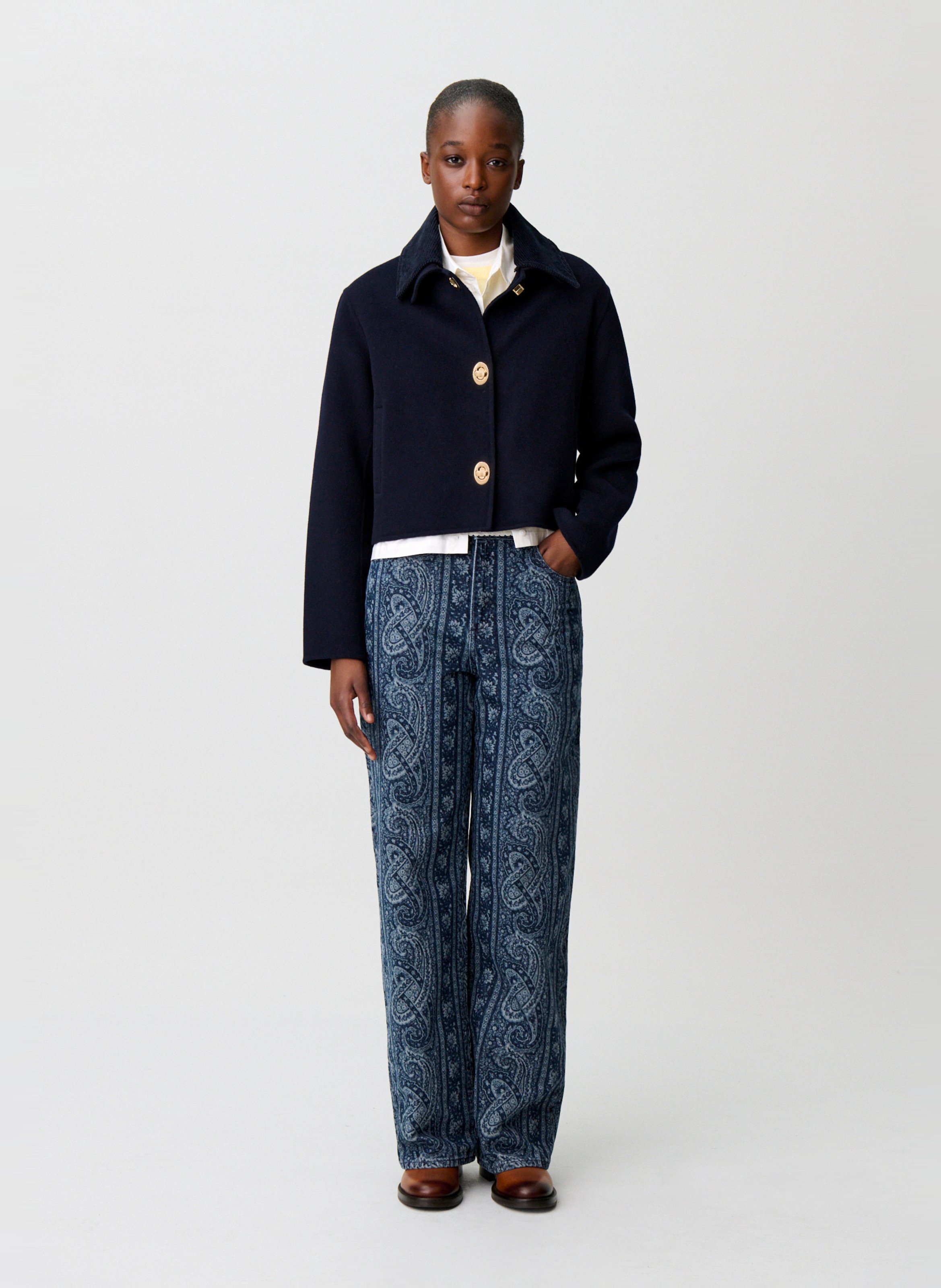 Veste courte en laine mélangée CLAUDIE PIERLOT Bleu