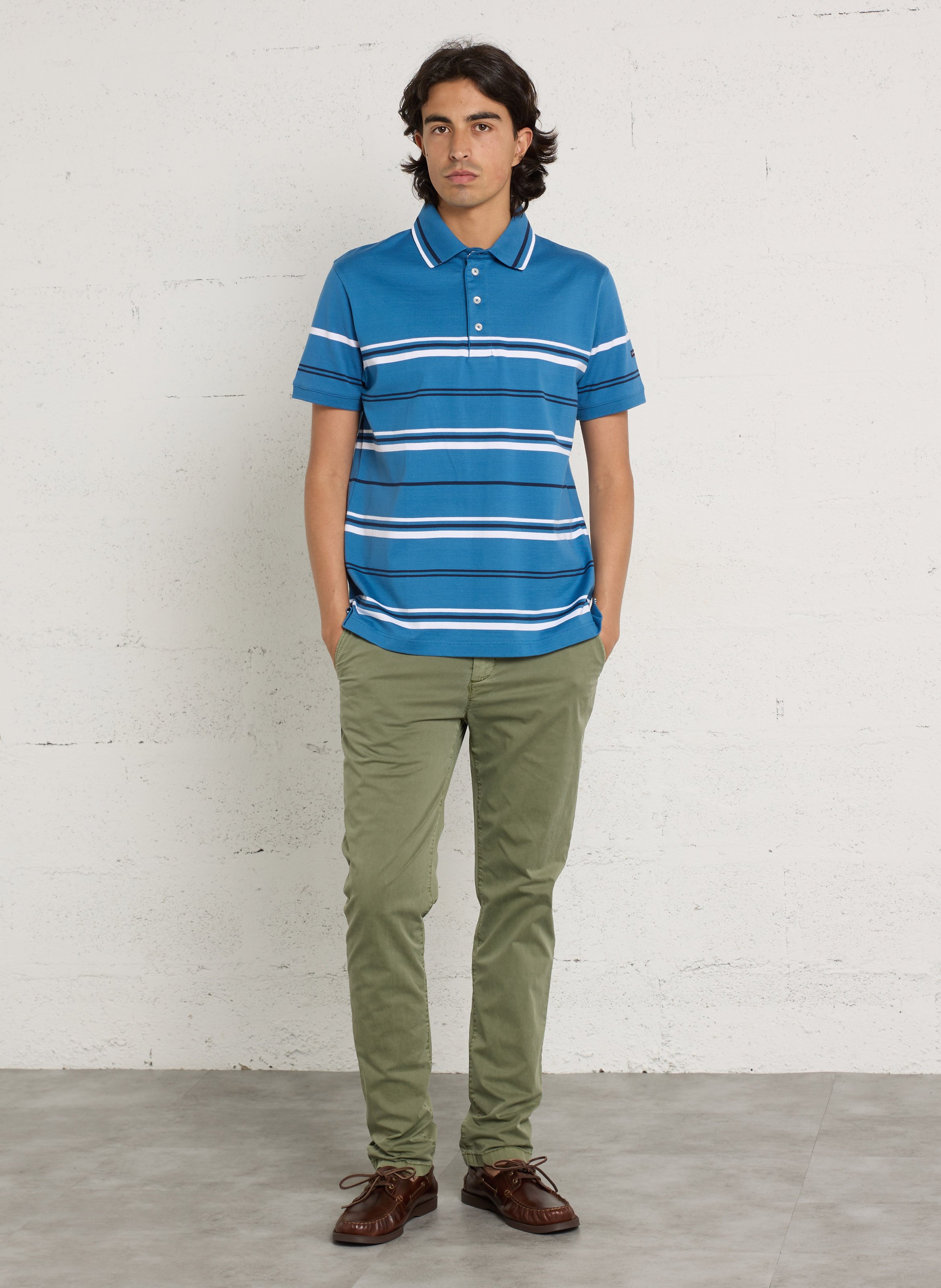 Solid straight chino pants GANT Green