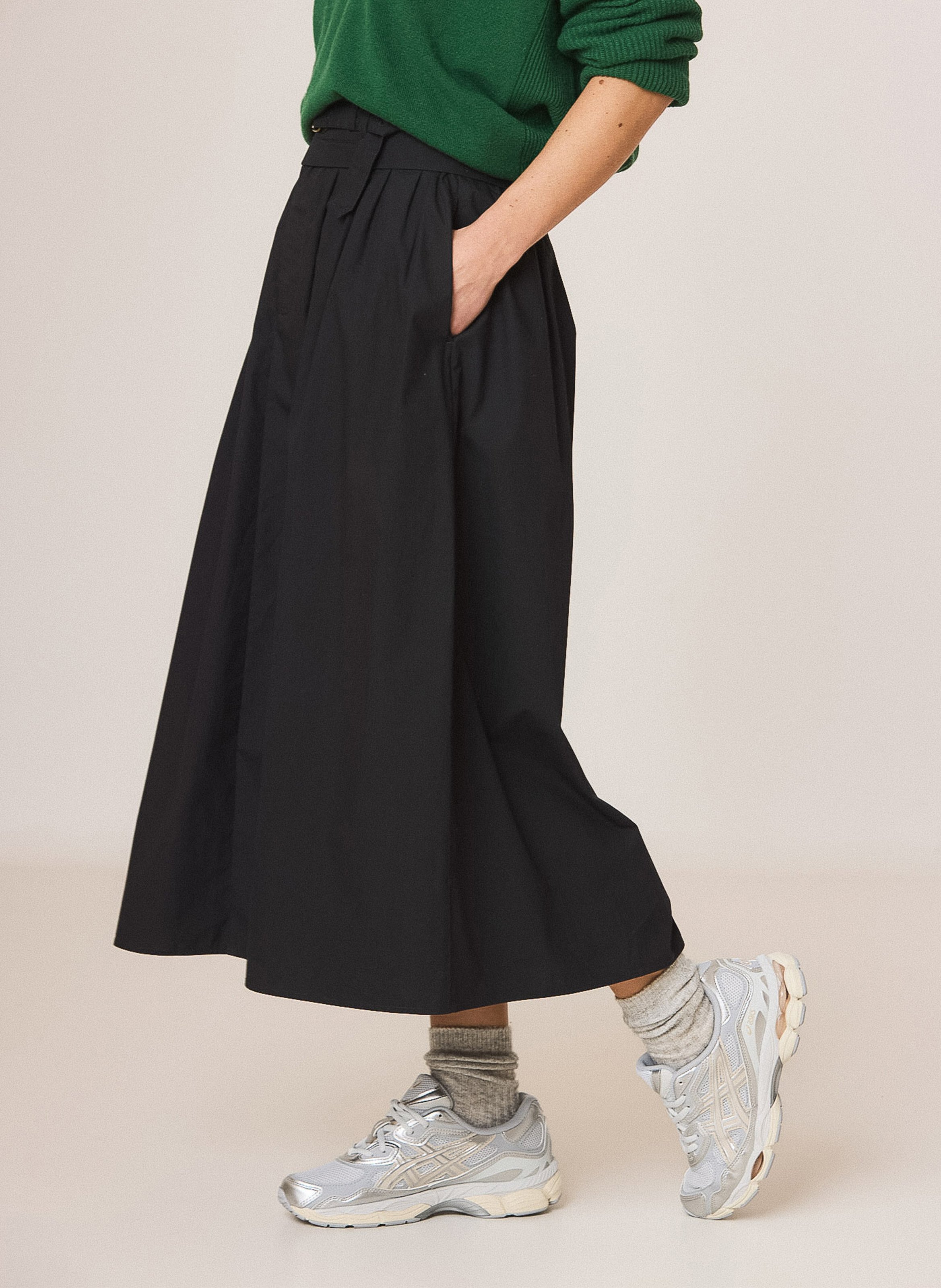 Flared cotton midi skirt INDI & COLD Blue