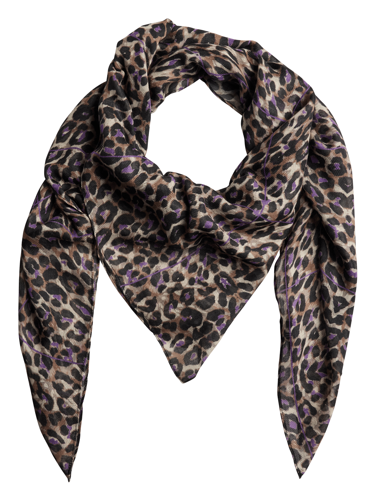Foulard imprimé léopard PIECES Marron