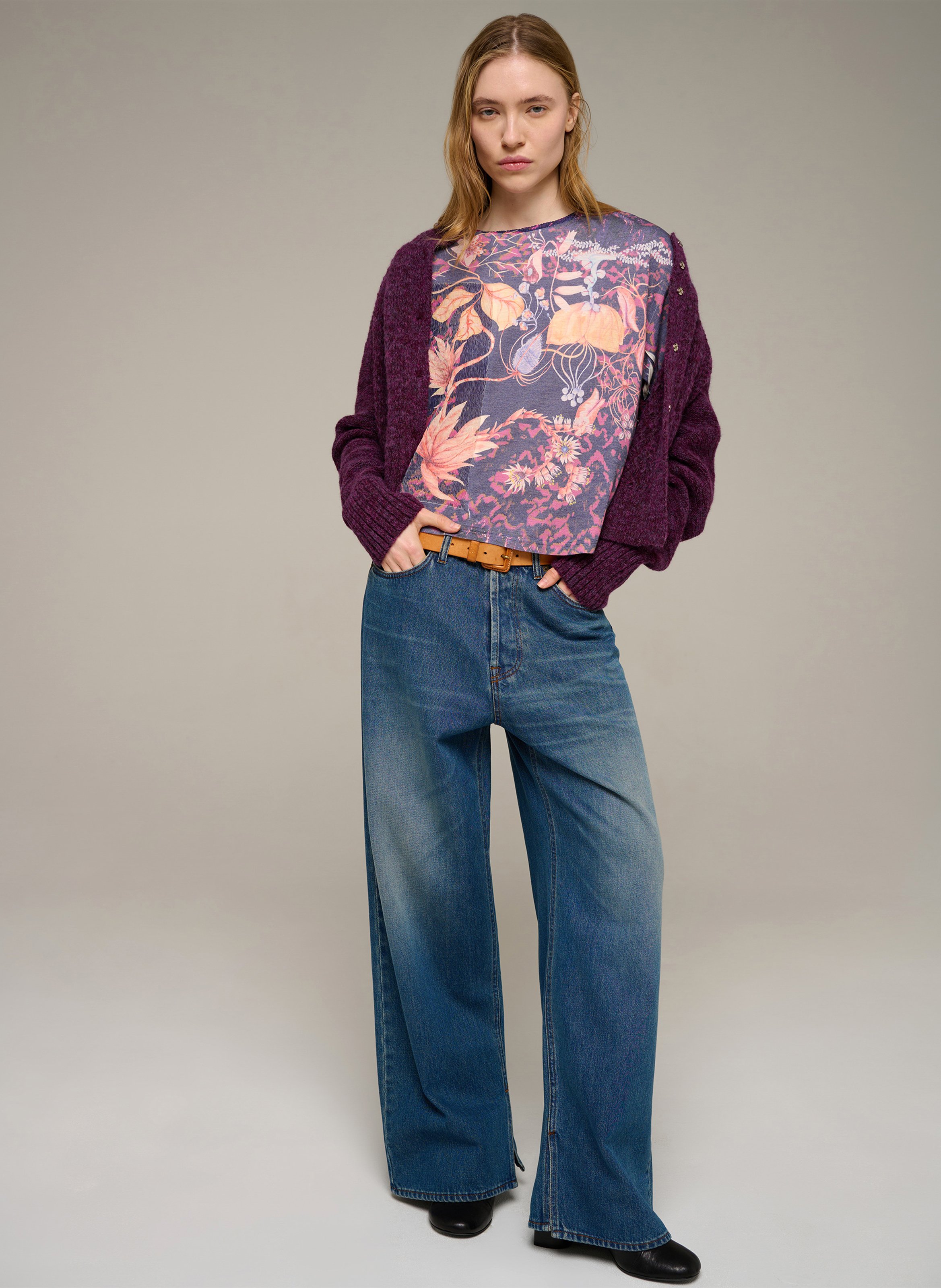 Round-neck T-shirt COTELAC Purple