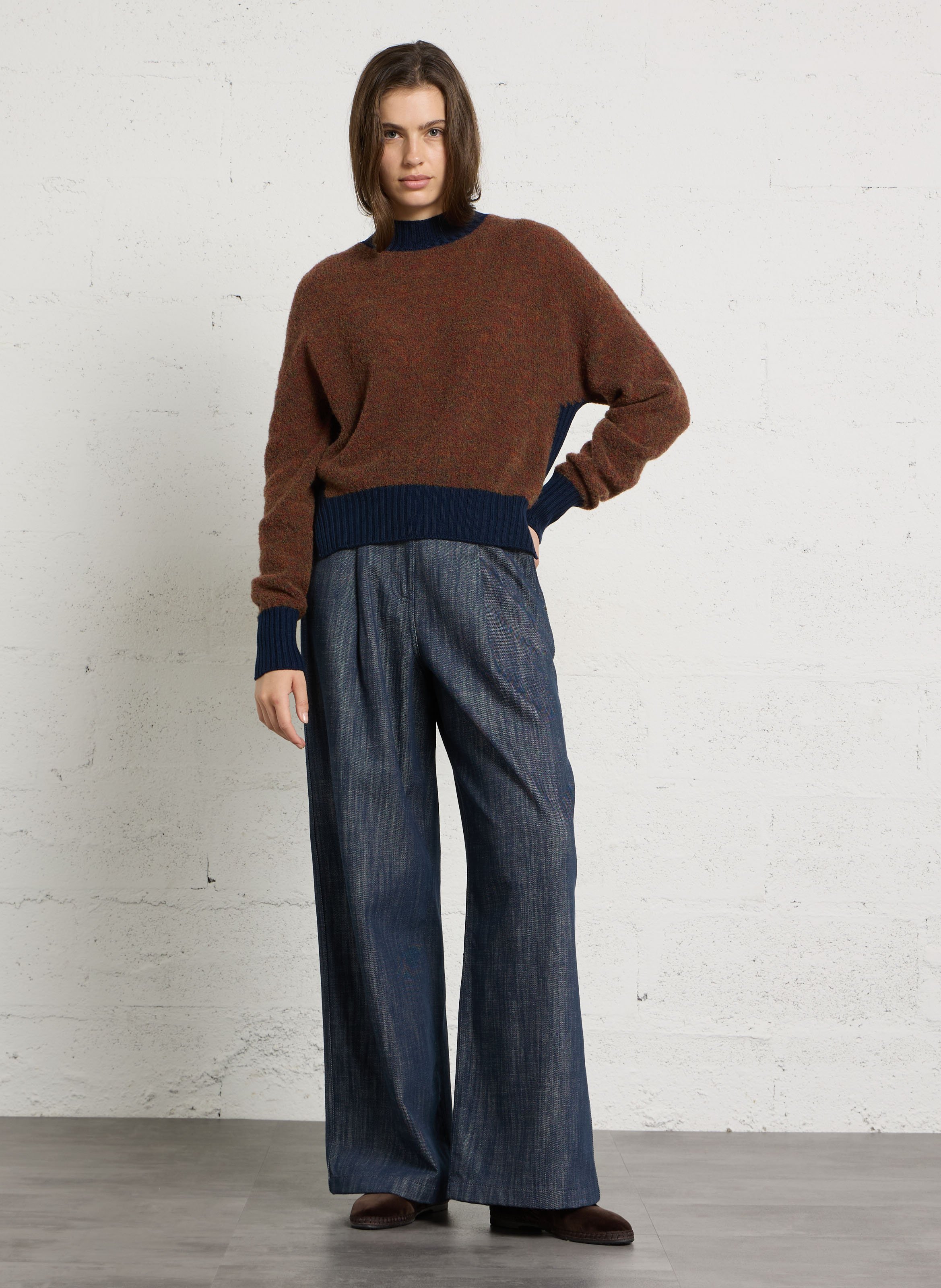 Oversized wool-blend sweater MOMONI Brown