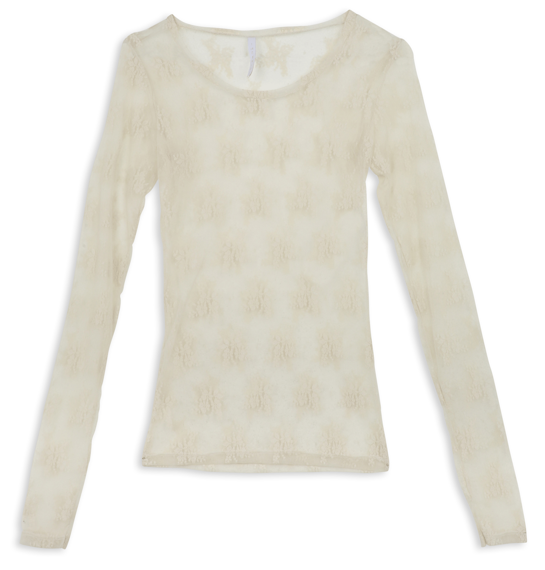 Ronde hals T-shirt met bloemenborduursels | Beige IMPERIAL Dames