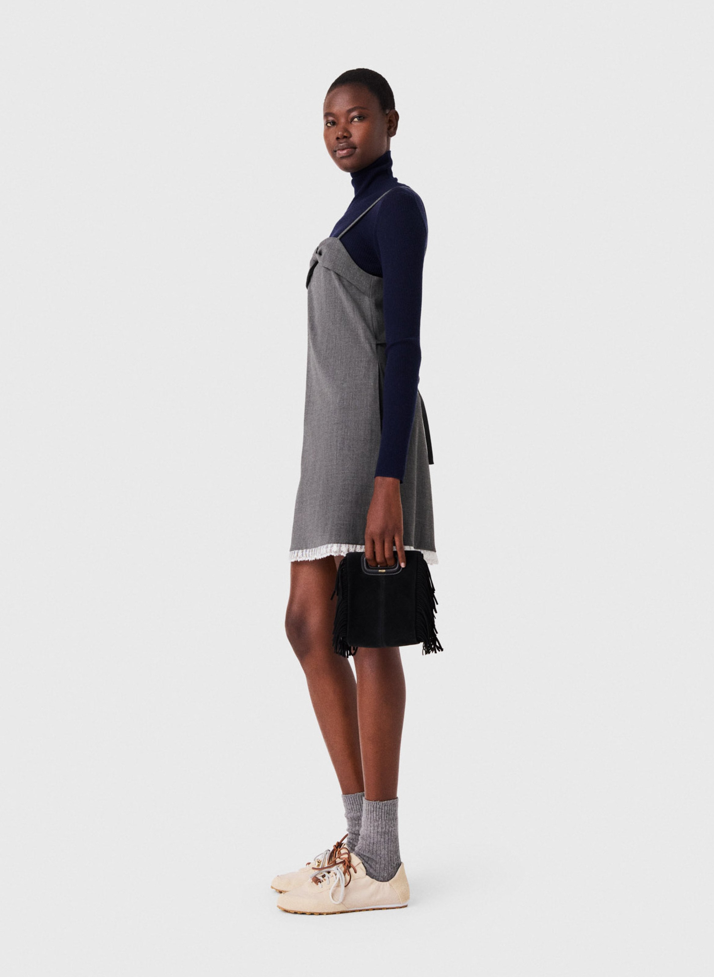 Robe courte MAJE Gris