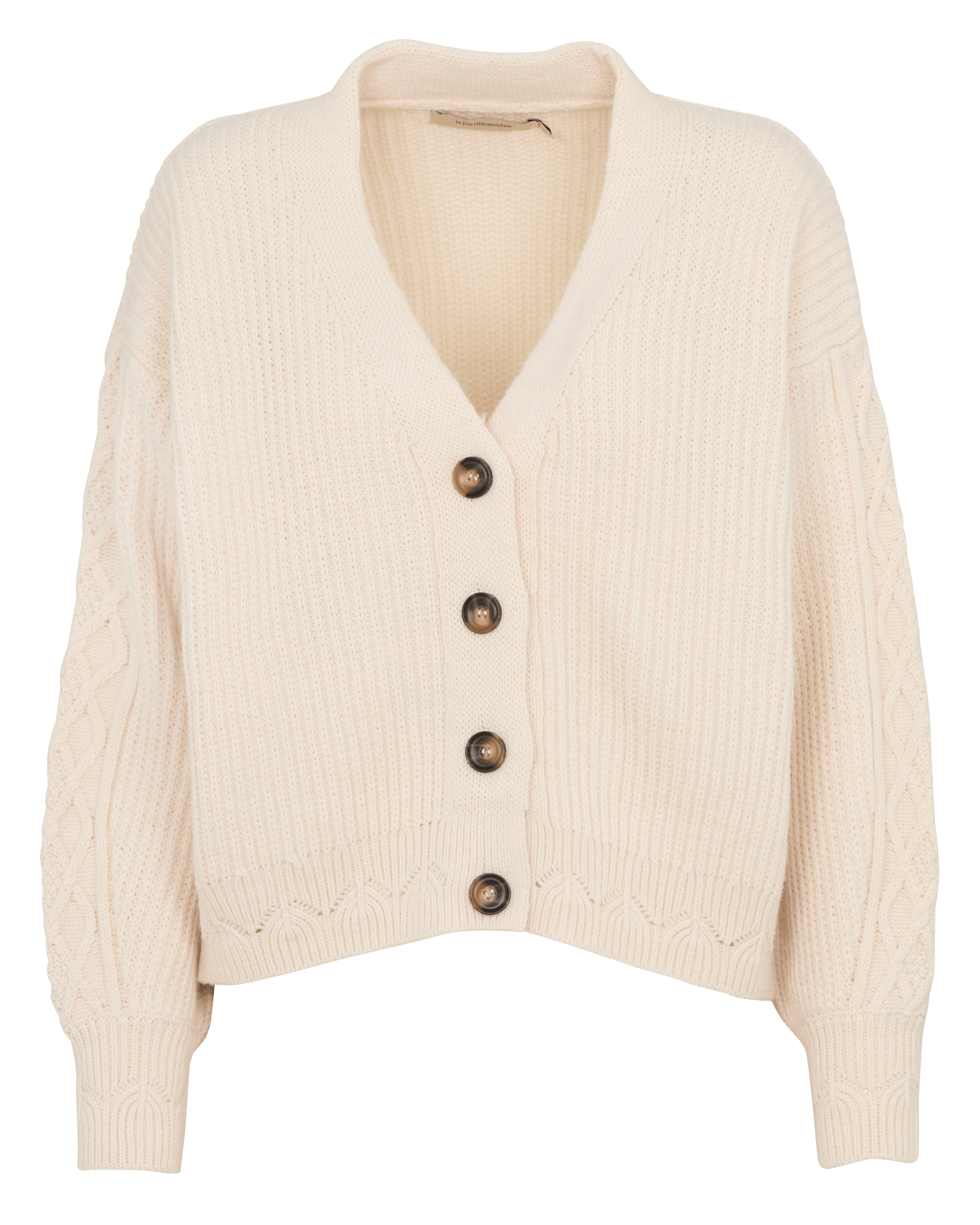 Oversized V-neck cardigan LA FEE MARABOUTEE White