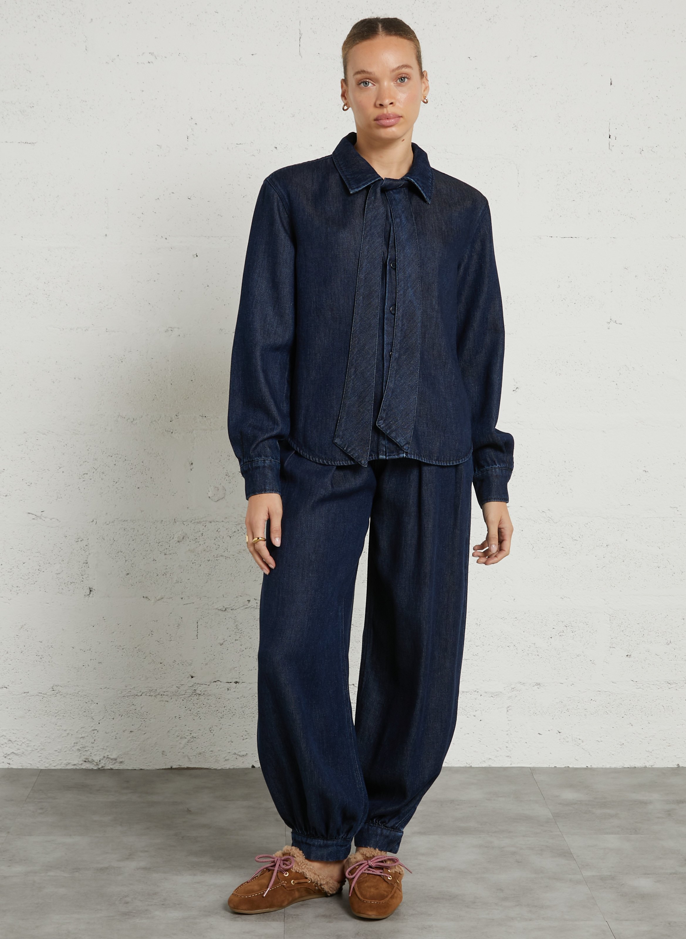Wijde jeans met hoge taille THE NEW SOCIETY Blauw