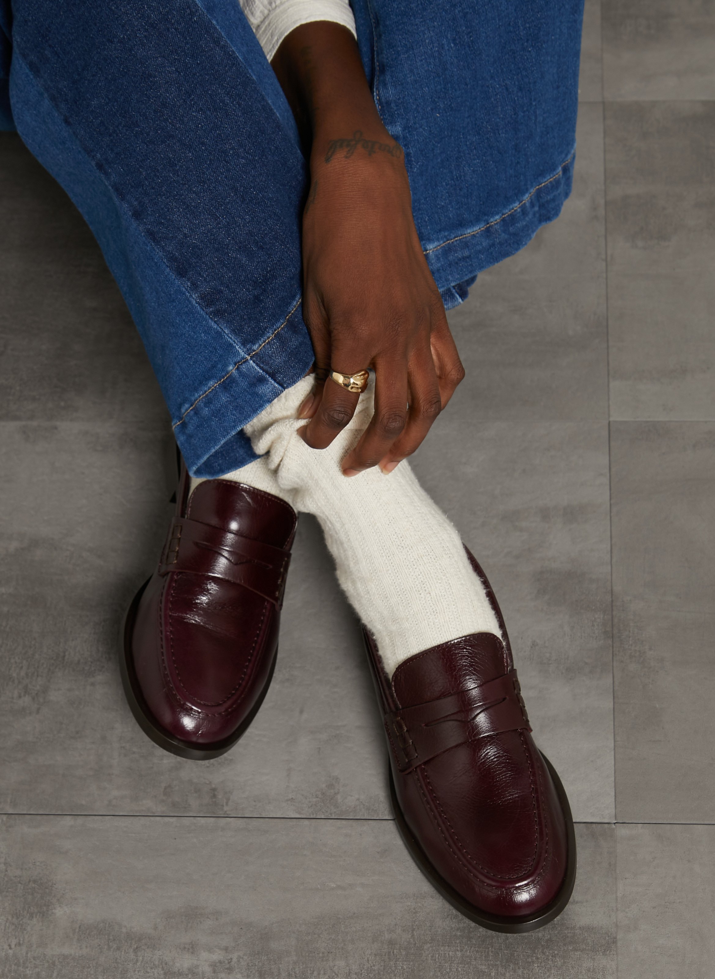 Leather loafers MAISON 123 Red