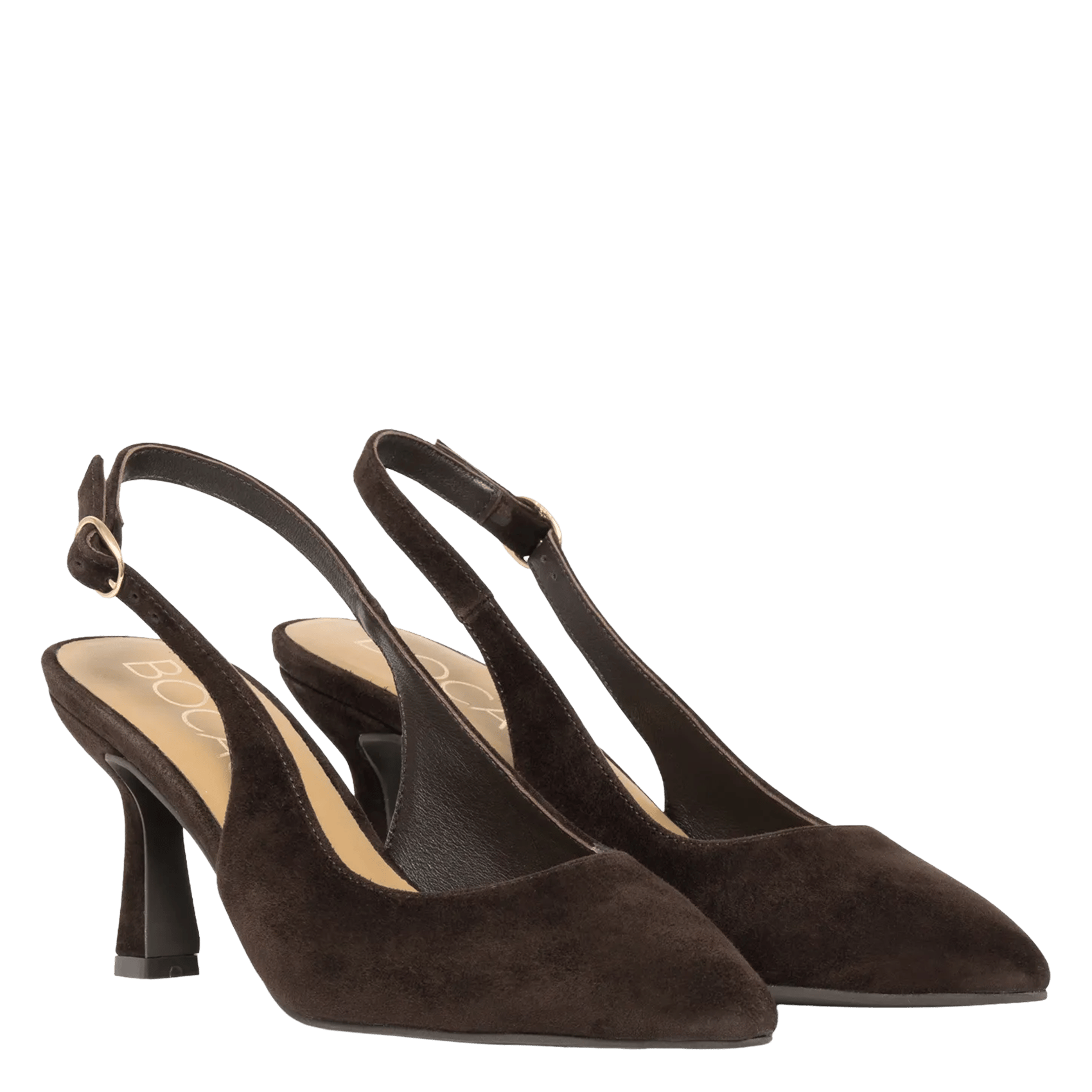Heeled leather pumps BOCAGE Brown