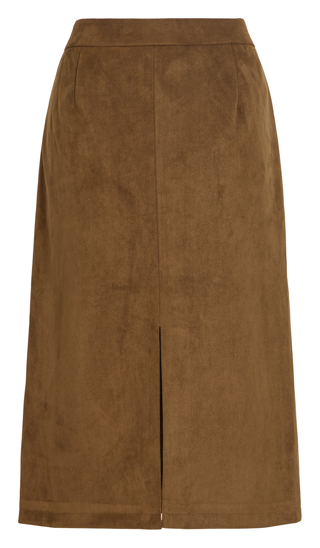 Straight midi skirt in suede effect. VILA Brown
